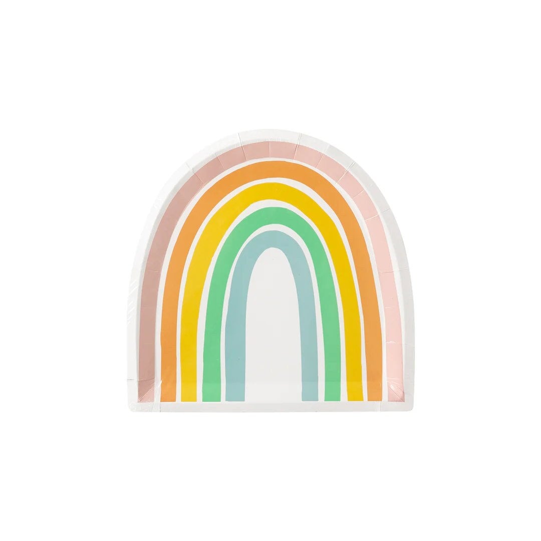 10" Pastel Rainbow Paper Plates - Stesha Party