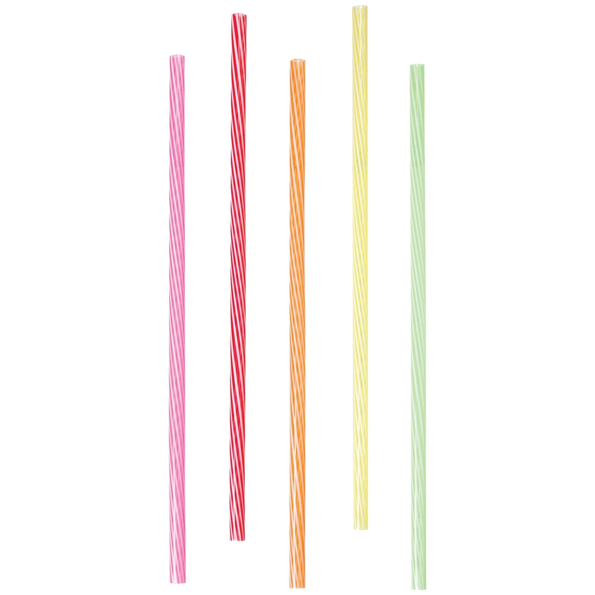 24 Reusable Striped Straws - Stesha Party