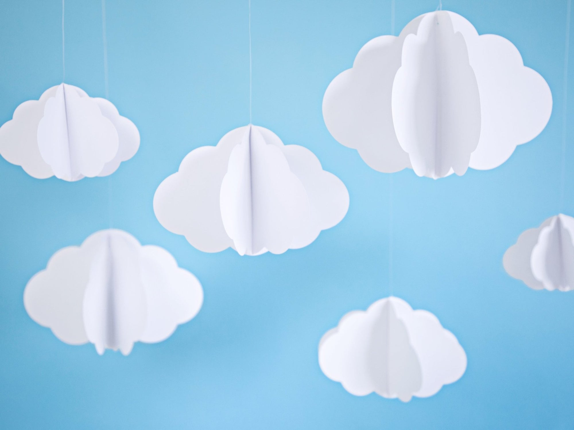 3D Paper Cloud Decorations 3ct - Stesha Party