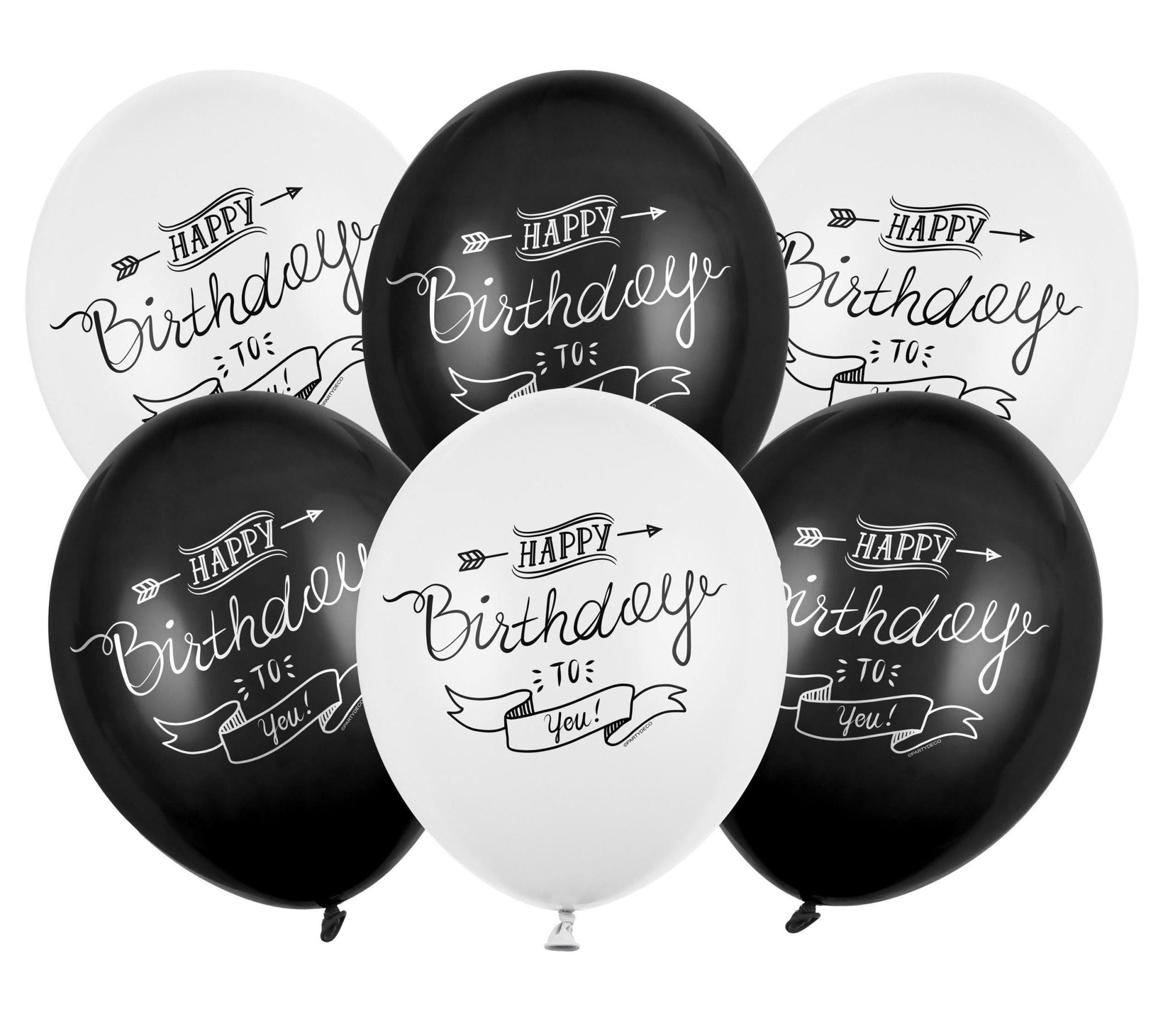 50ct Black & White Birthday Balloon Bouquet - Stesha Party