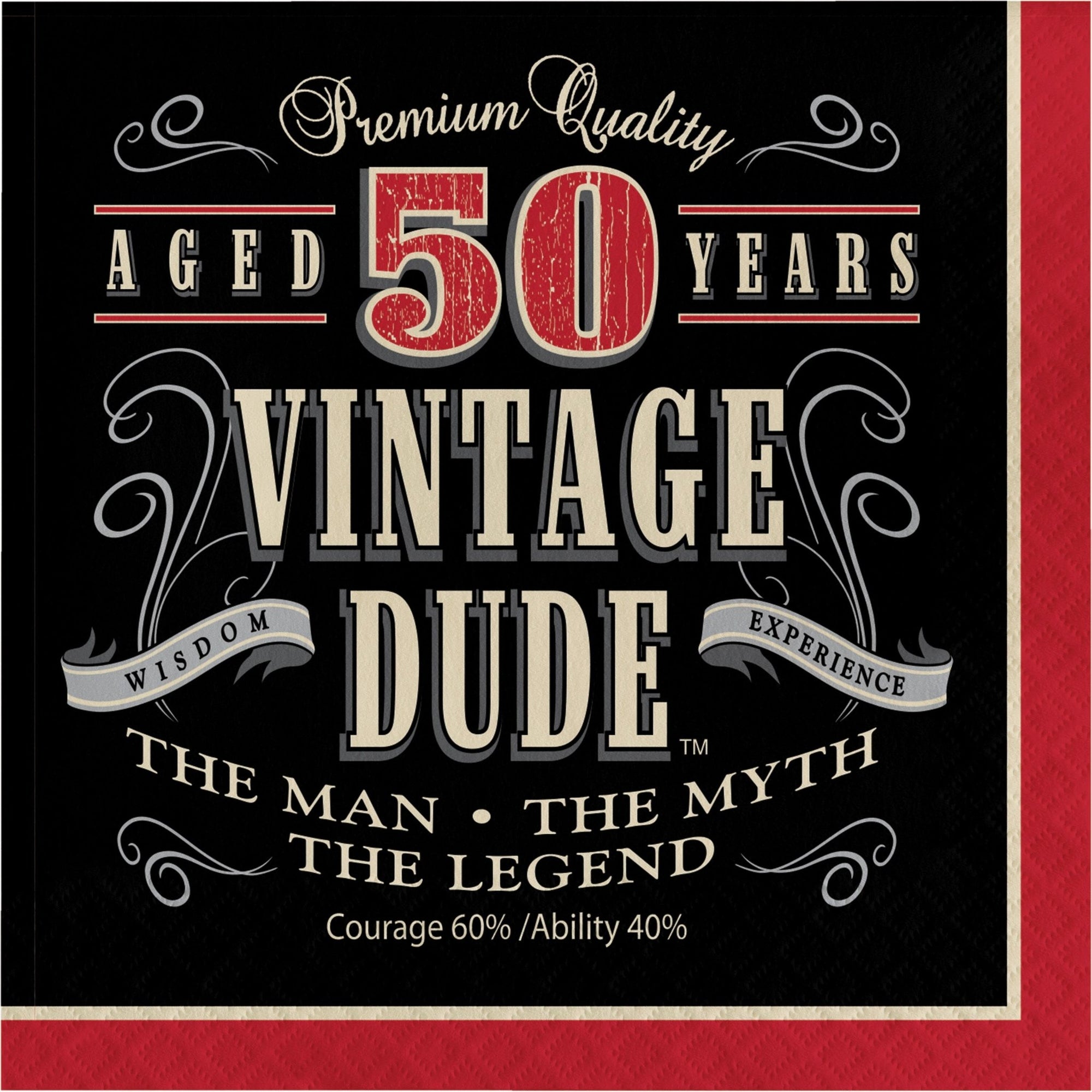 50th Vintage Dude Birthday Napkins - Stesha Party