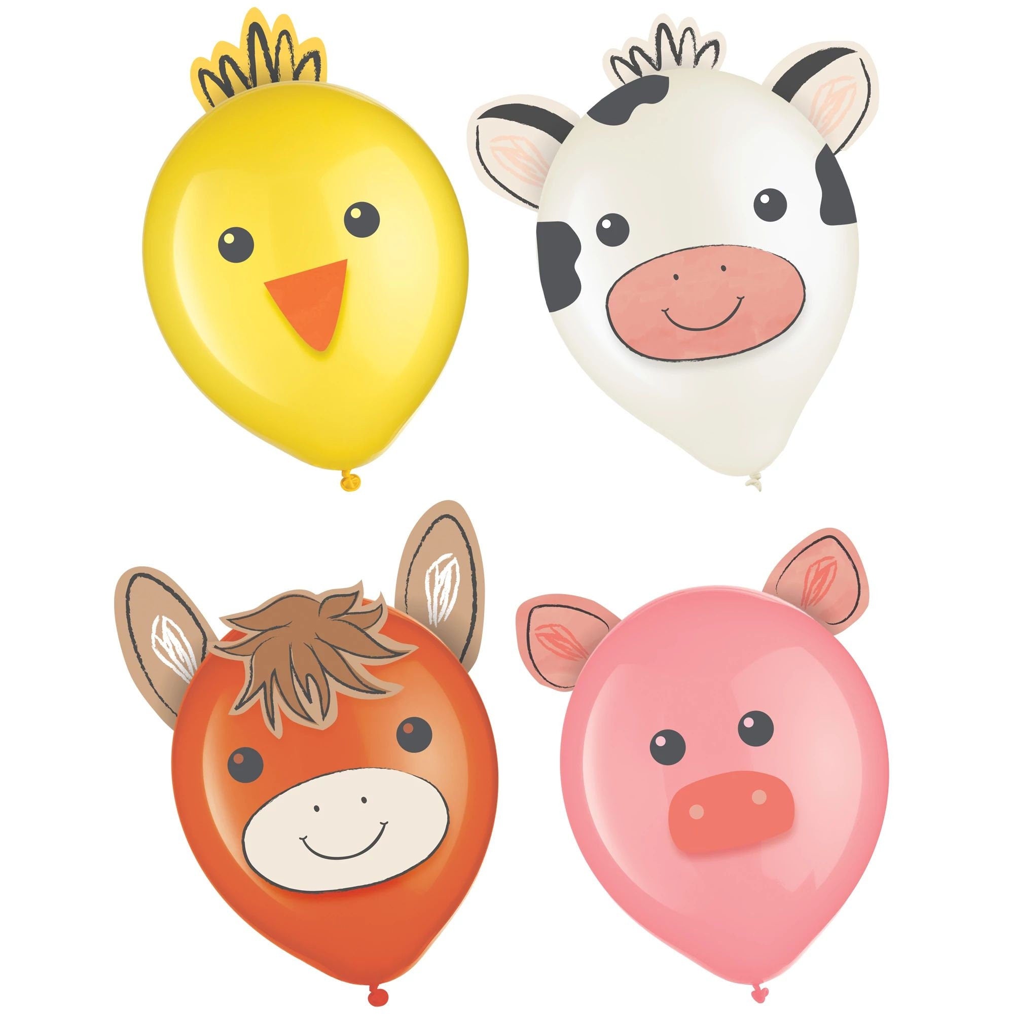 6 Farm Animal Balloons - Stesha Party