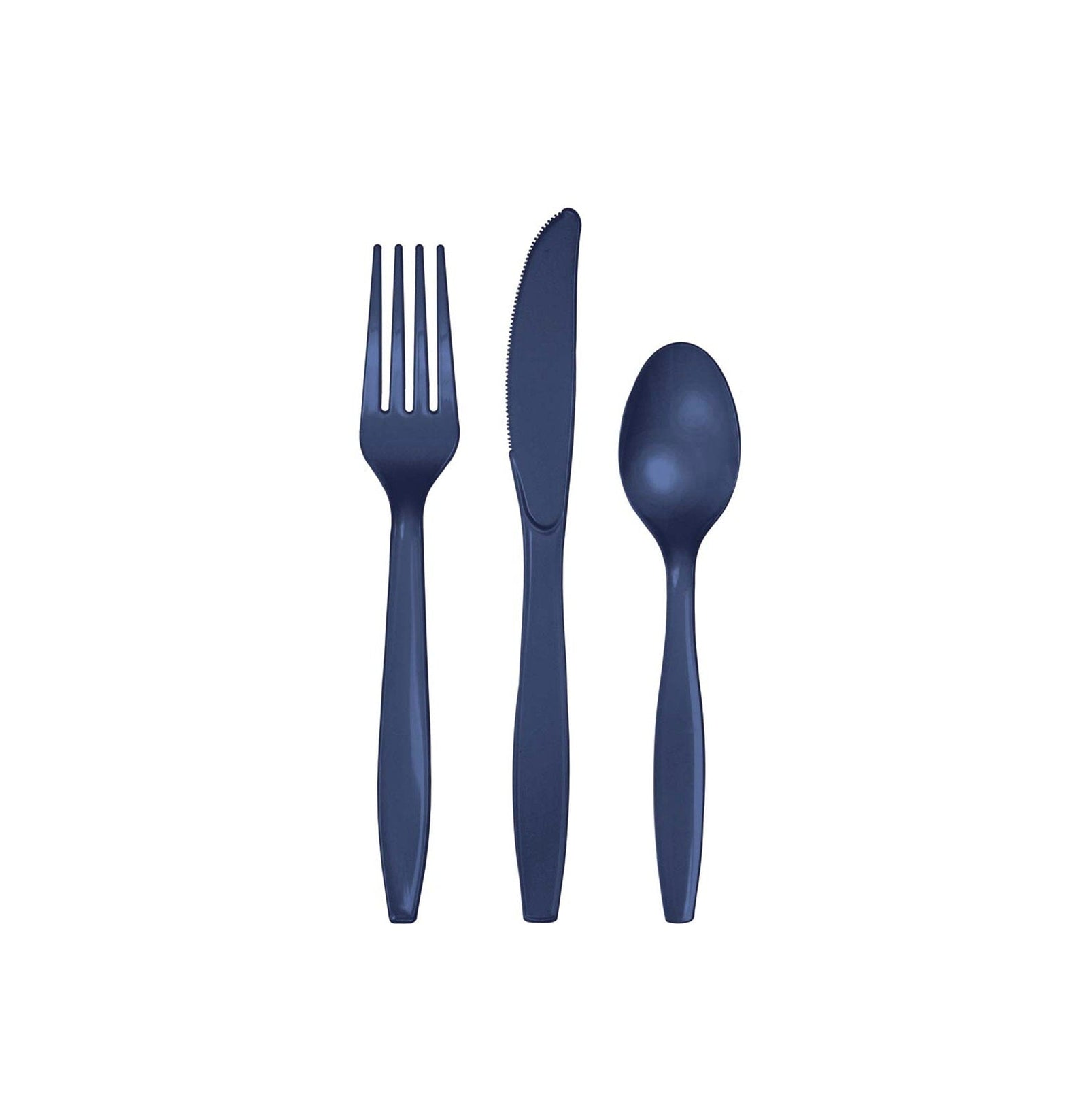 96 Sets Navy Blue Plastic Utensils - Stesha Party