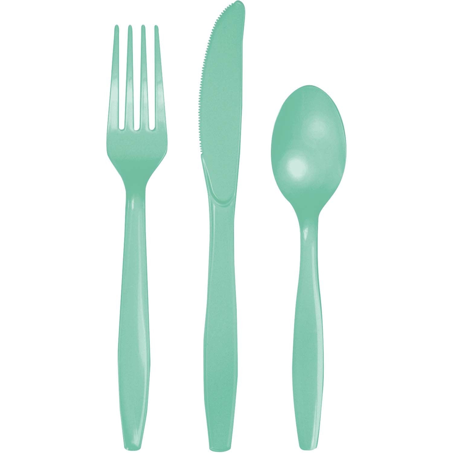 96 Sets Plastic Mint Cutlery - Stesha Party