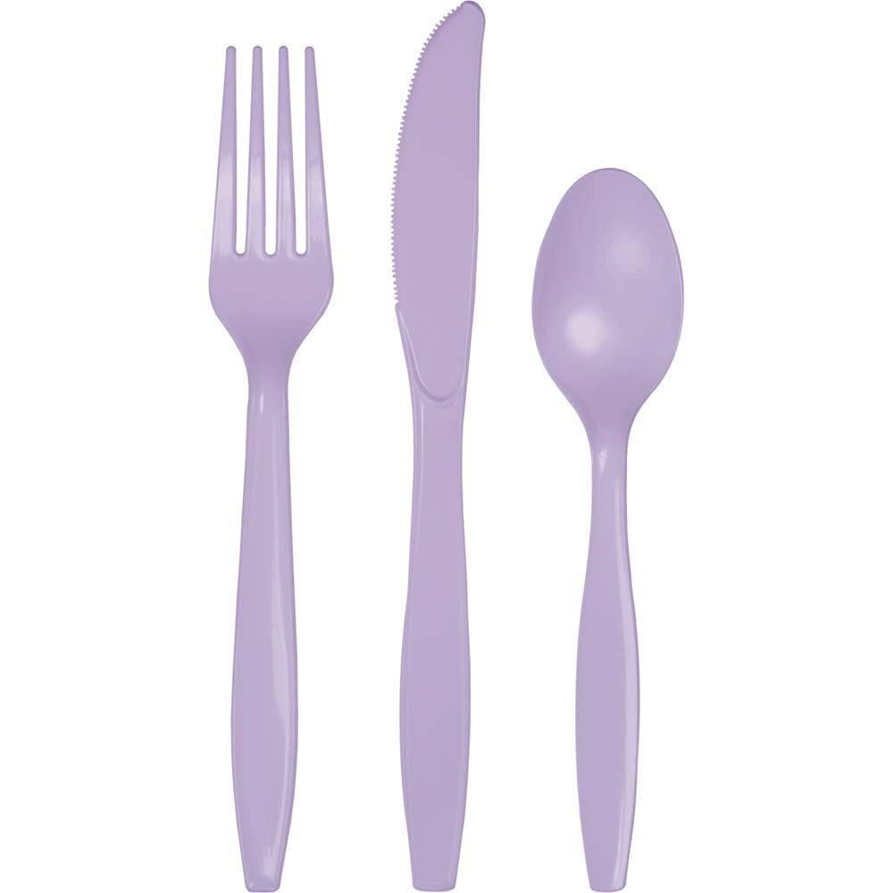 96 Sets Premium Lavender Cutlery - Stesha Party