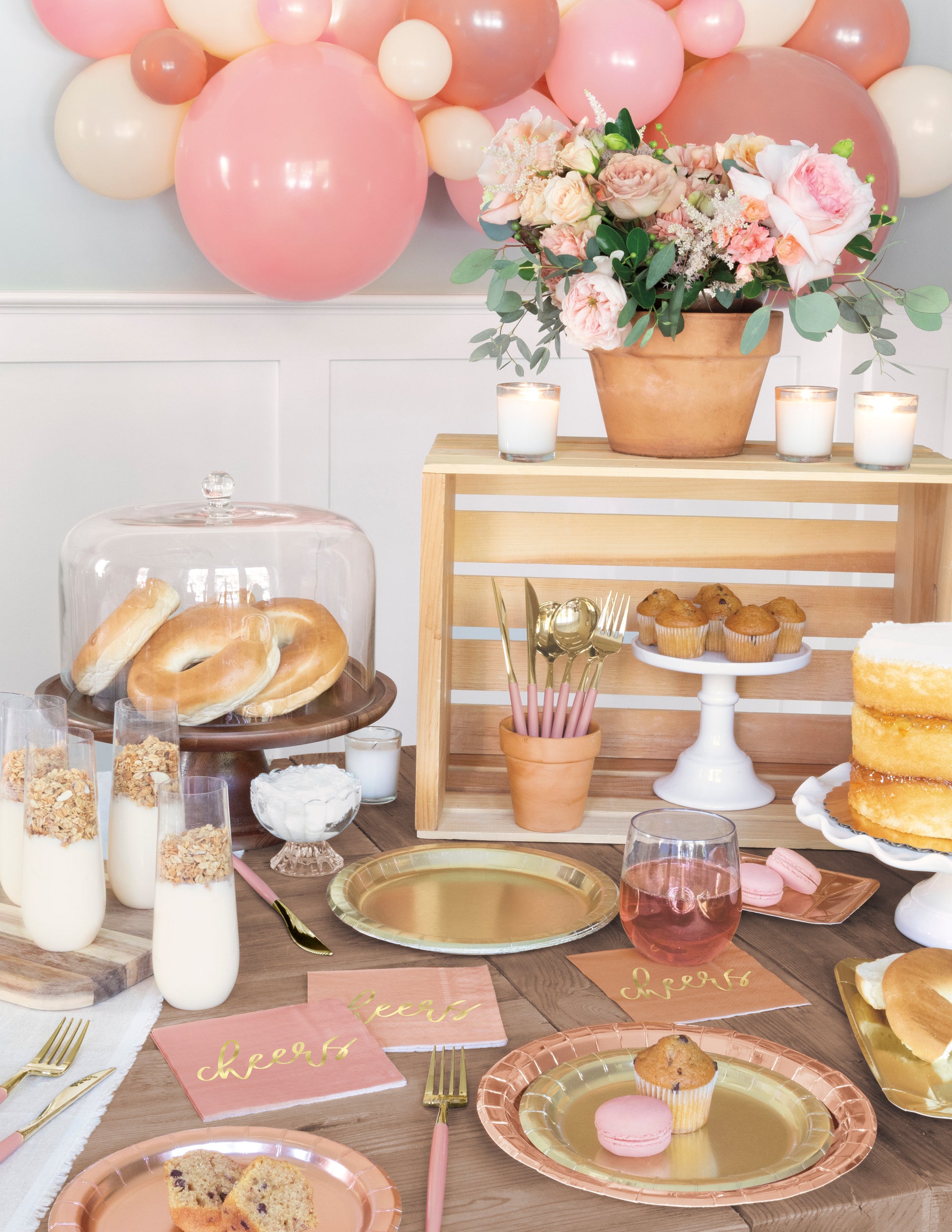 9" Shiny Rose Gold Party Plates