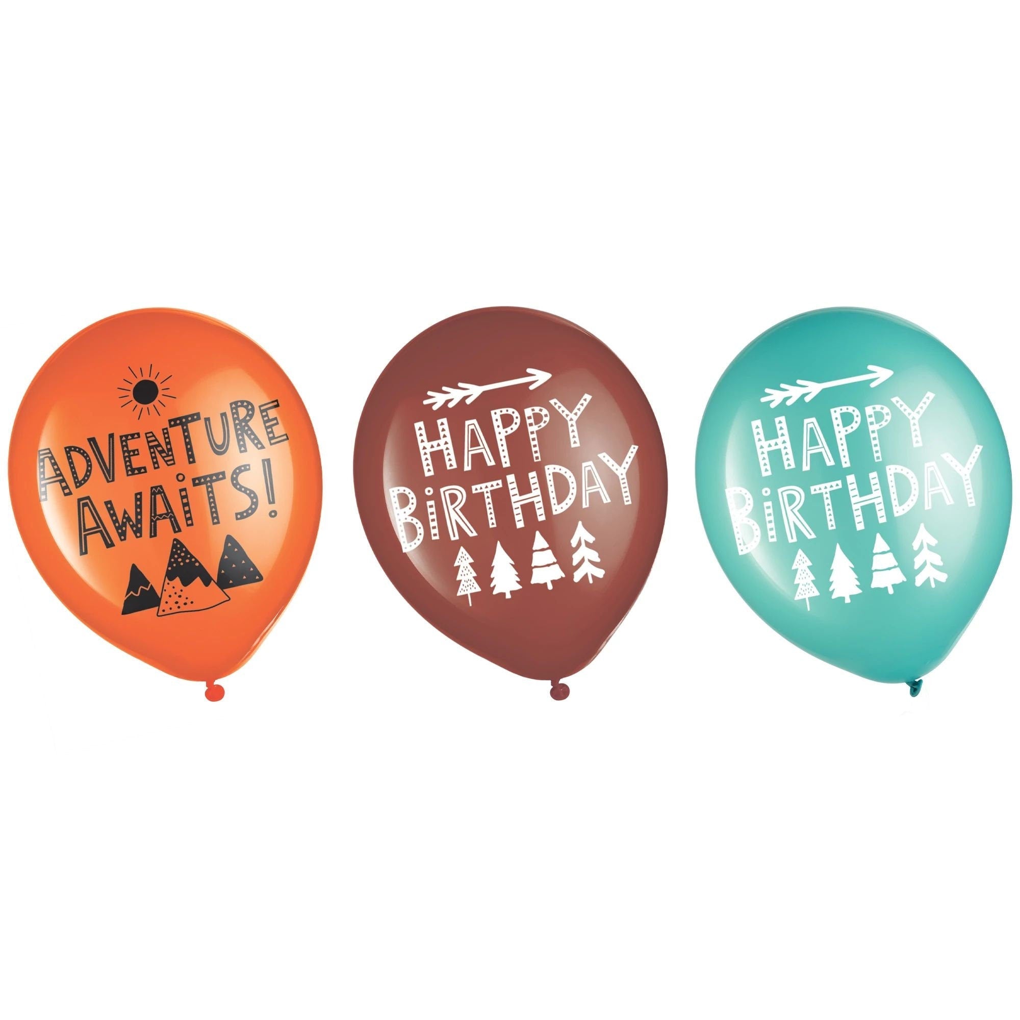 Adventure Awaits Birthday Balloons 6ct - Stesha Party