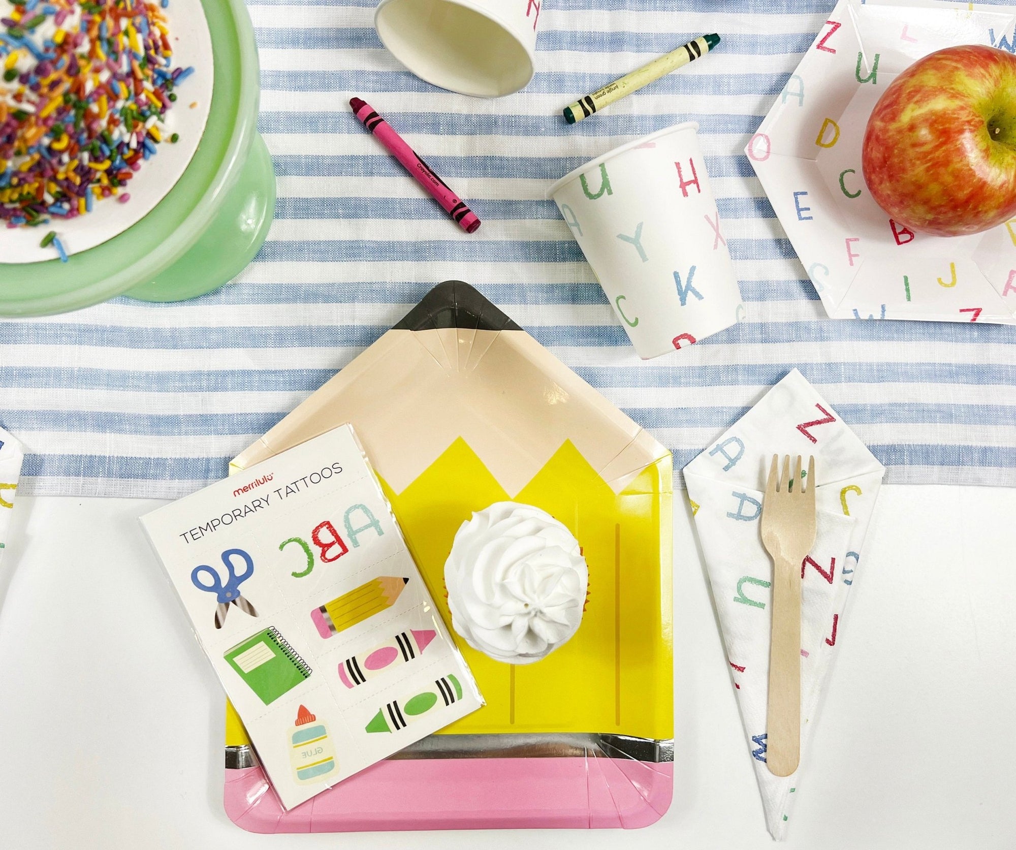 Alphabet School Party Paper Cake Plates 12ct - Stesha Party