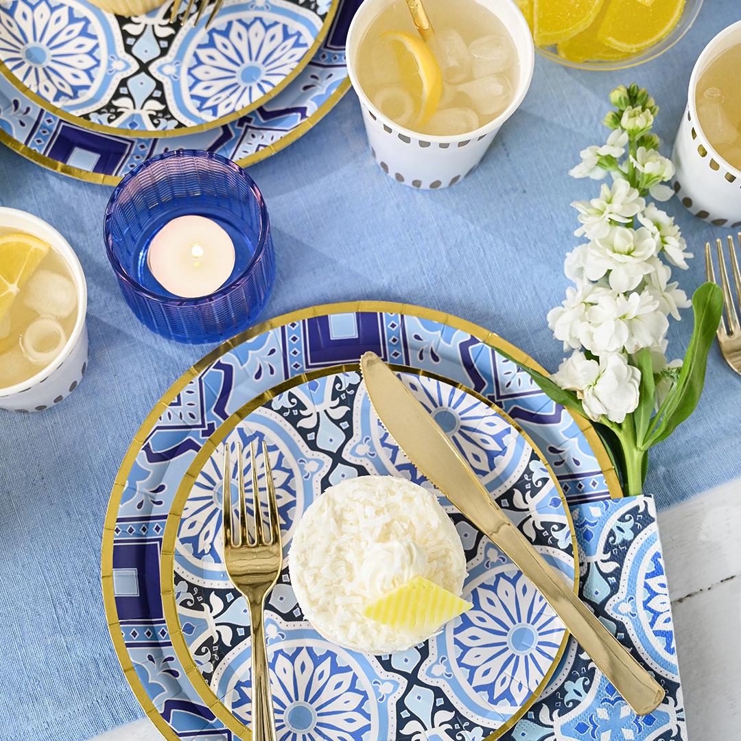 Amalfi Blue Dessert Plates - Stesha Party