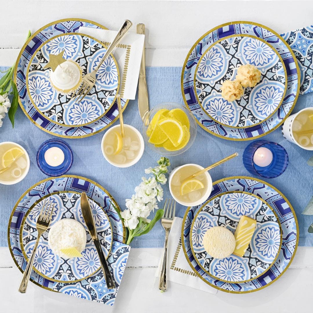 Amalfi Blue Dessert Plates - Stesha Party