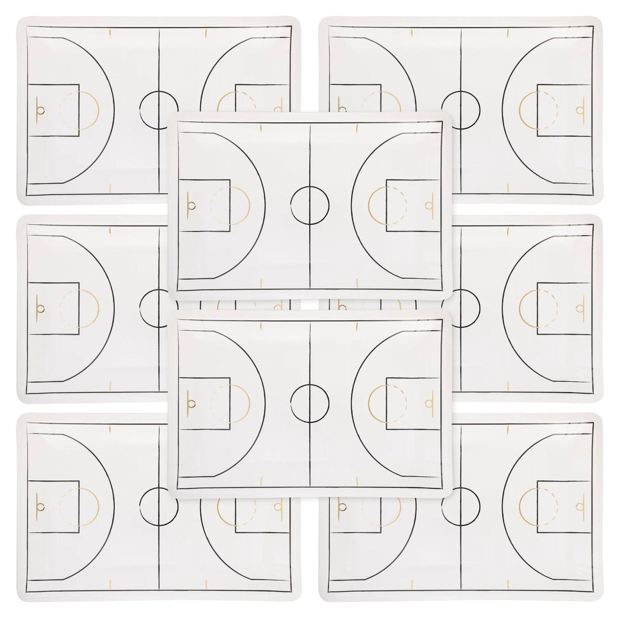 Basketball Court Party Plates 8ct - Stesha Party