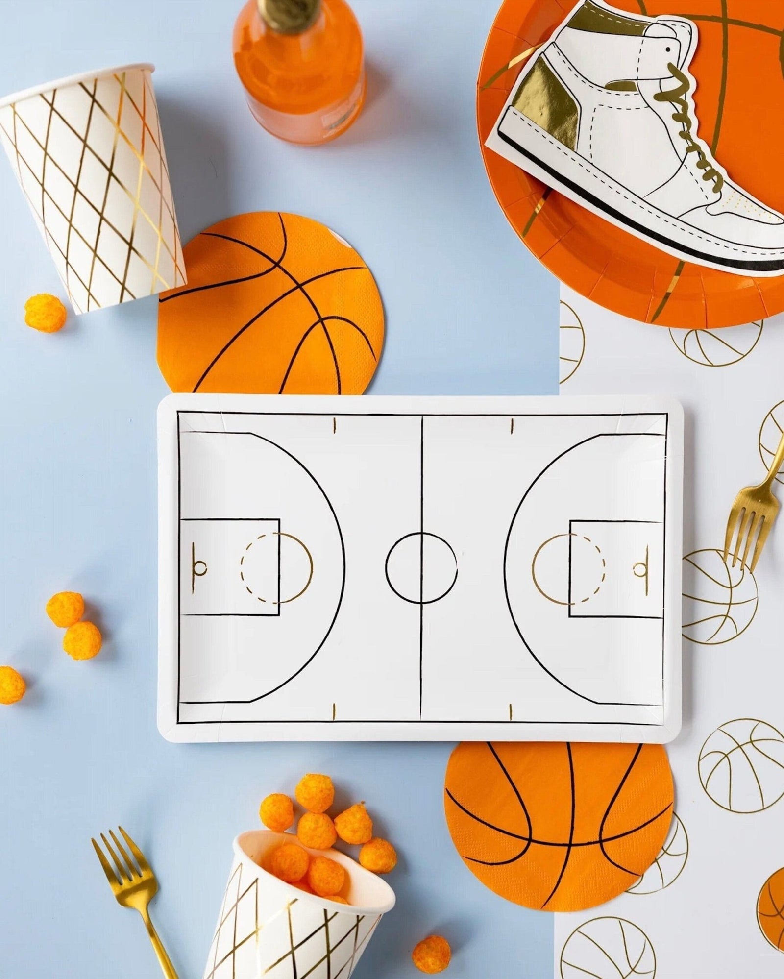 Basketball Court Party Plates 8ct - Stesha Party