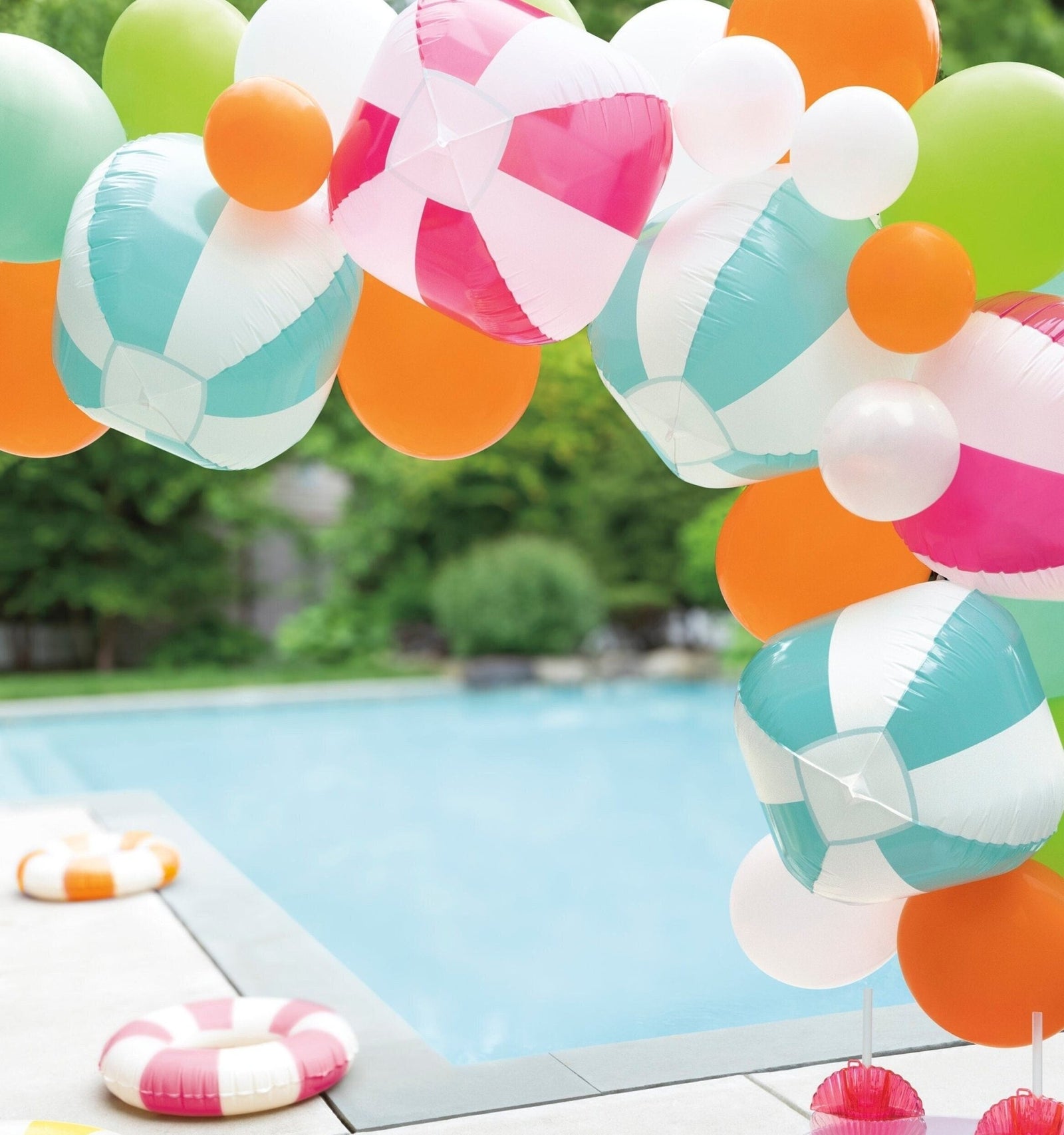 Beach Ball Balloon Banner - Stesha Party