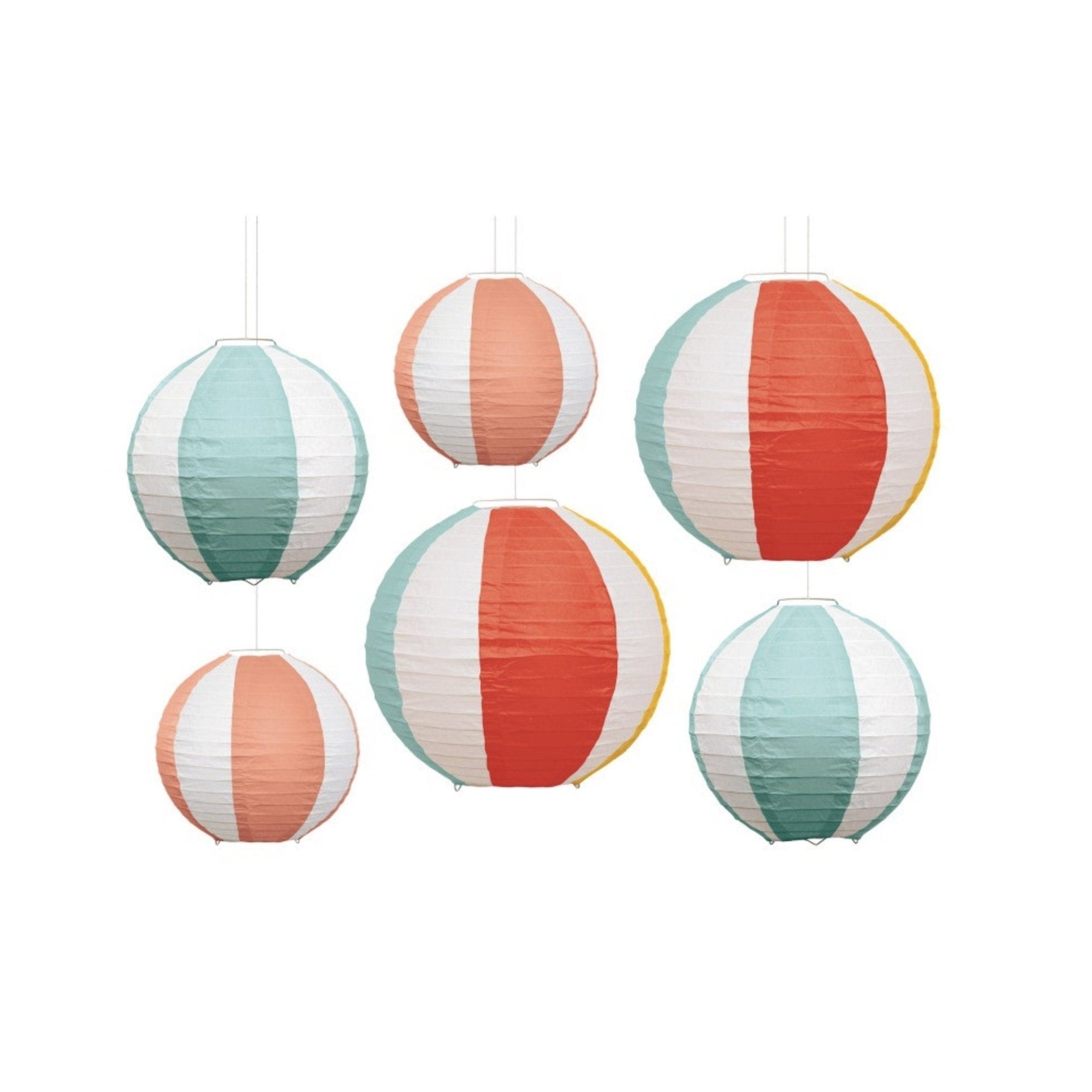 Beach Ball Party Lanterns 6ct - Stesha Party