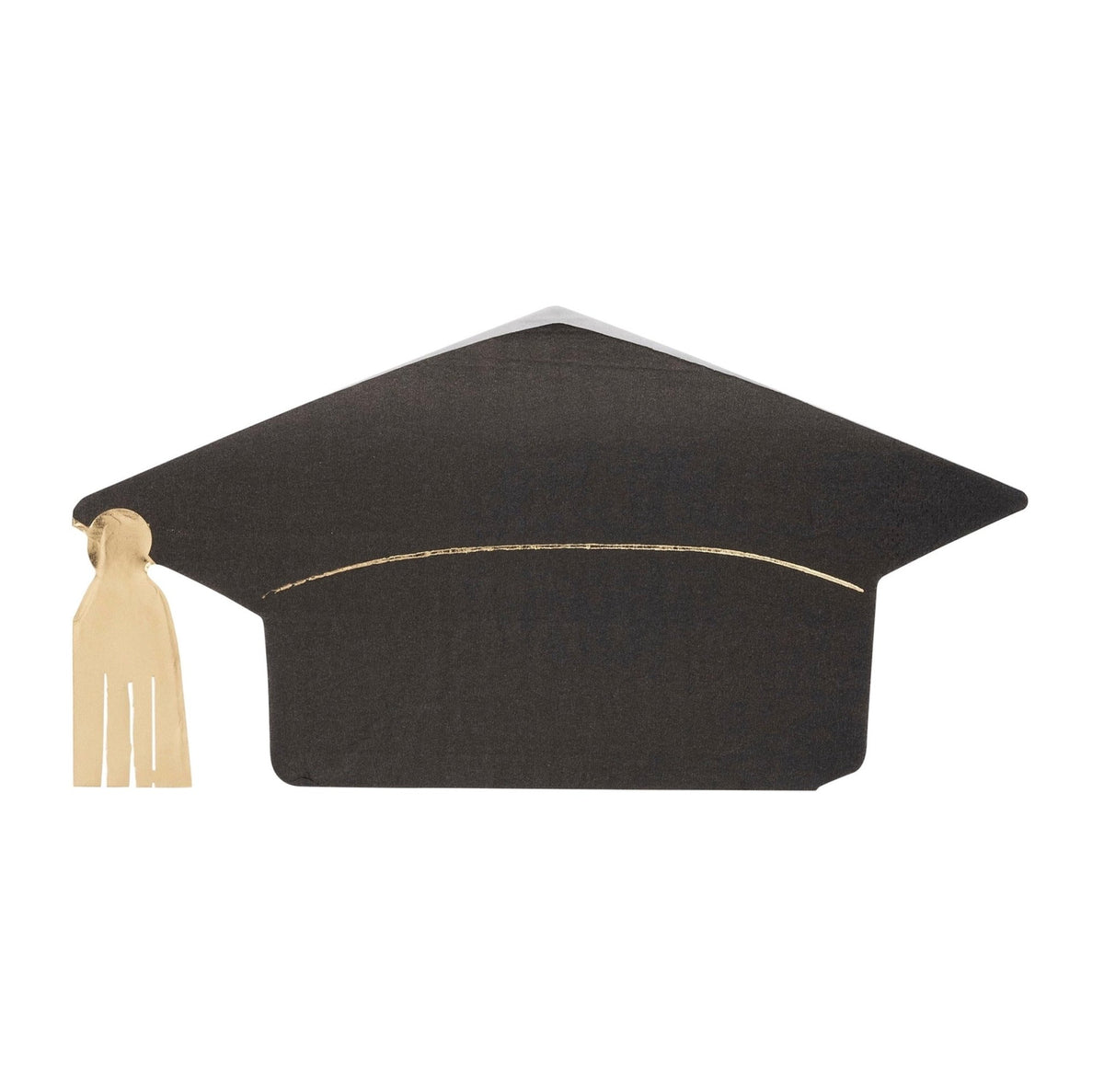 Black &amp; Gold Foil Graduation Cap Napkins 18ct - Stesha Party