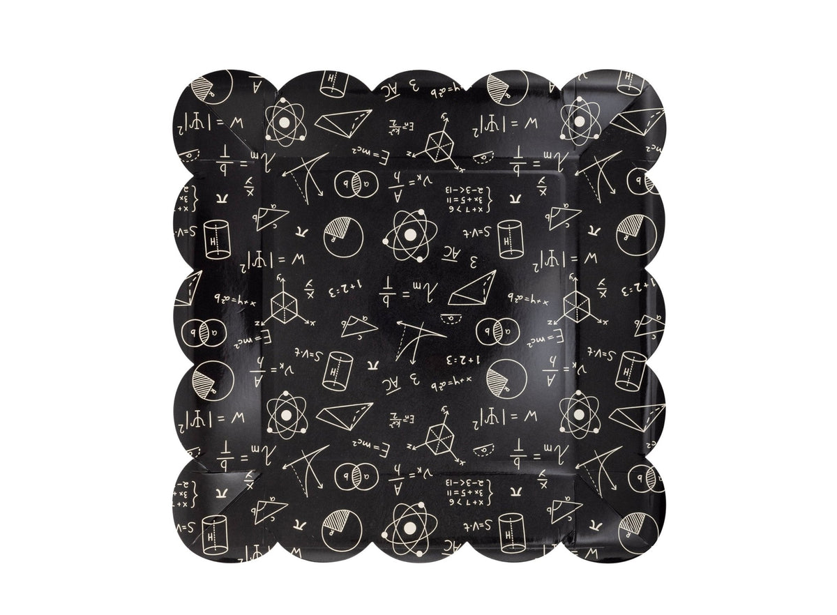 Black &amp; White Math Equation Party Plates - Stesha Party