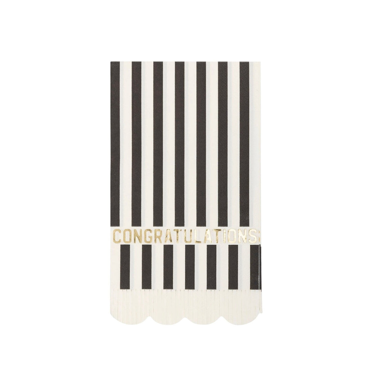 Black &amp; White Striped Congratulations Guest Towel Napkins - Stesha Party