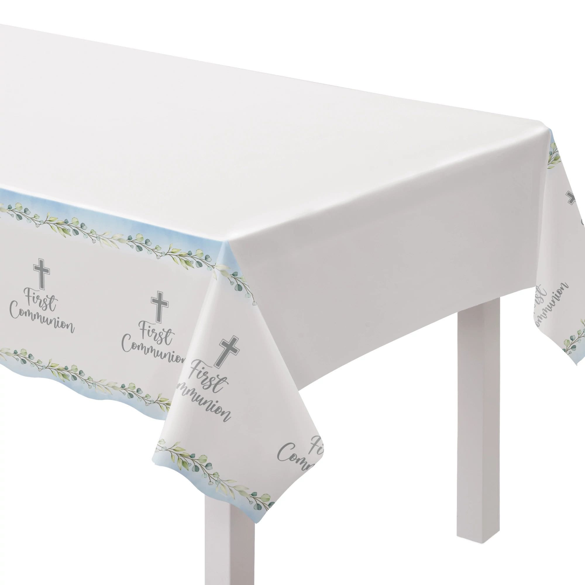 Blue 1st Communion Tablecloth - Stesha Party