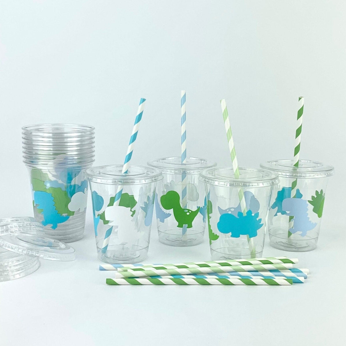 Blue &amp; Green Dinosaur Party Cups 12ct - Stesha Party