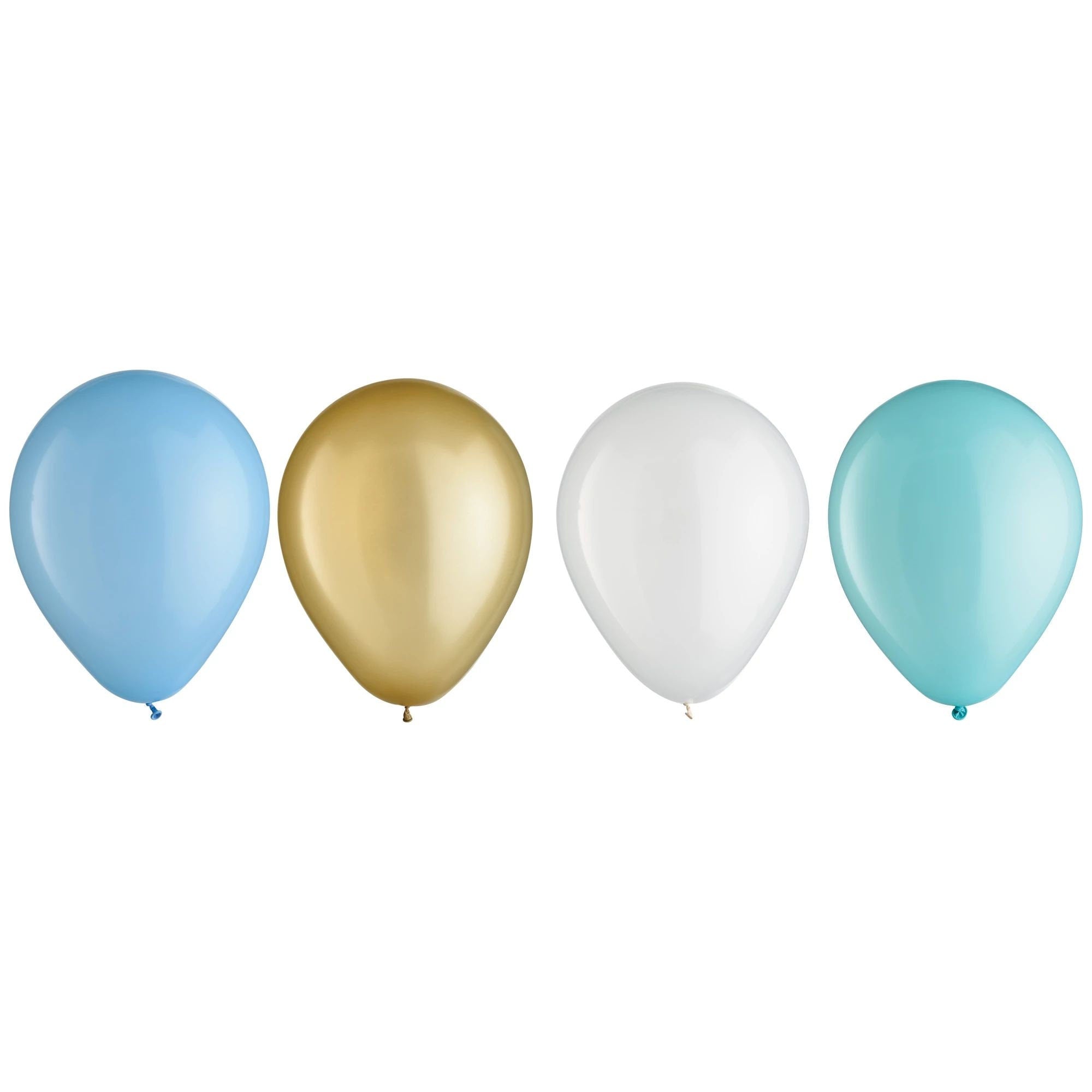 Blue Mint & Gold Latex Balloons 25ct - Stesha Party