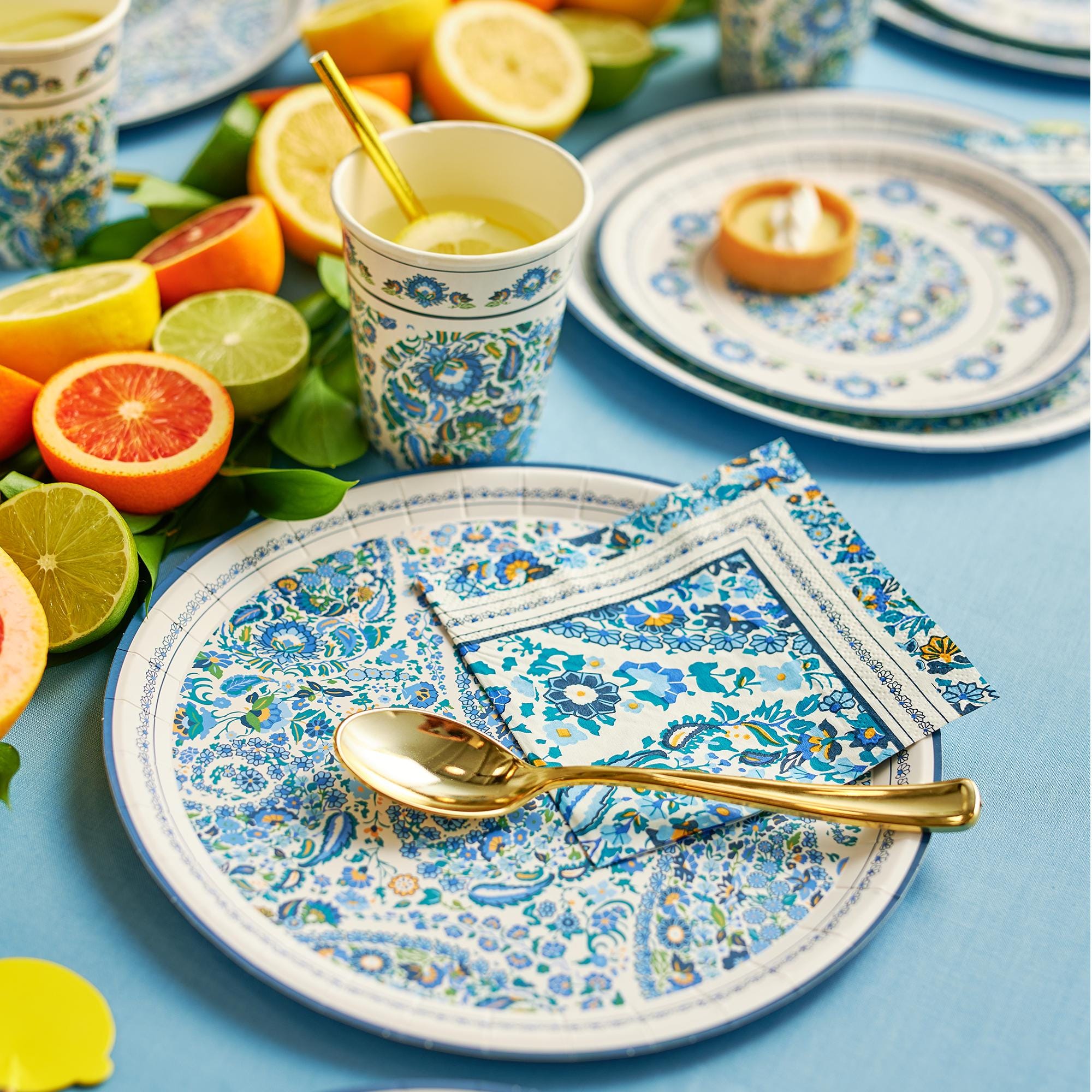 Blue Paisley Napkins - Stesha Party