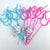 Blue & Pink Plastic Bunny Straws 12ct - Stesha Party