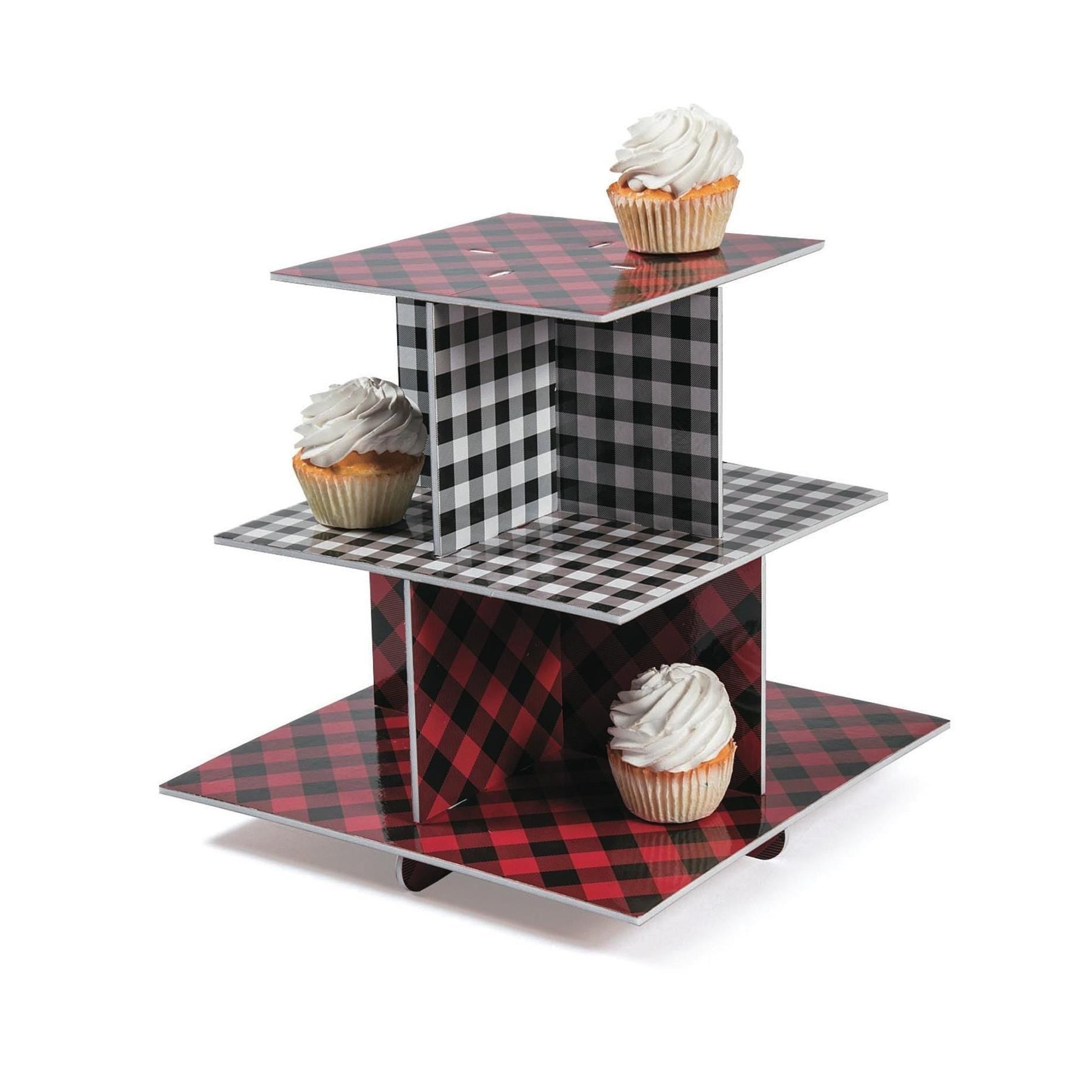 Buffalo Plaid Cupcake Stand - Stesha Party