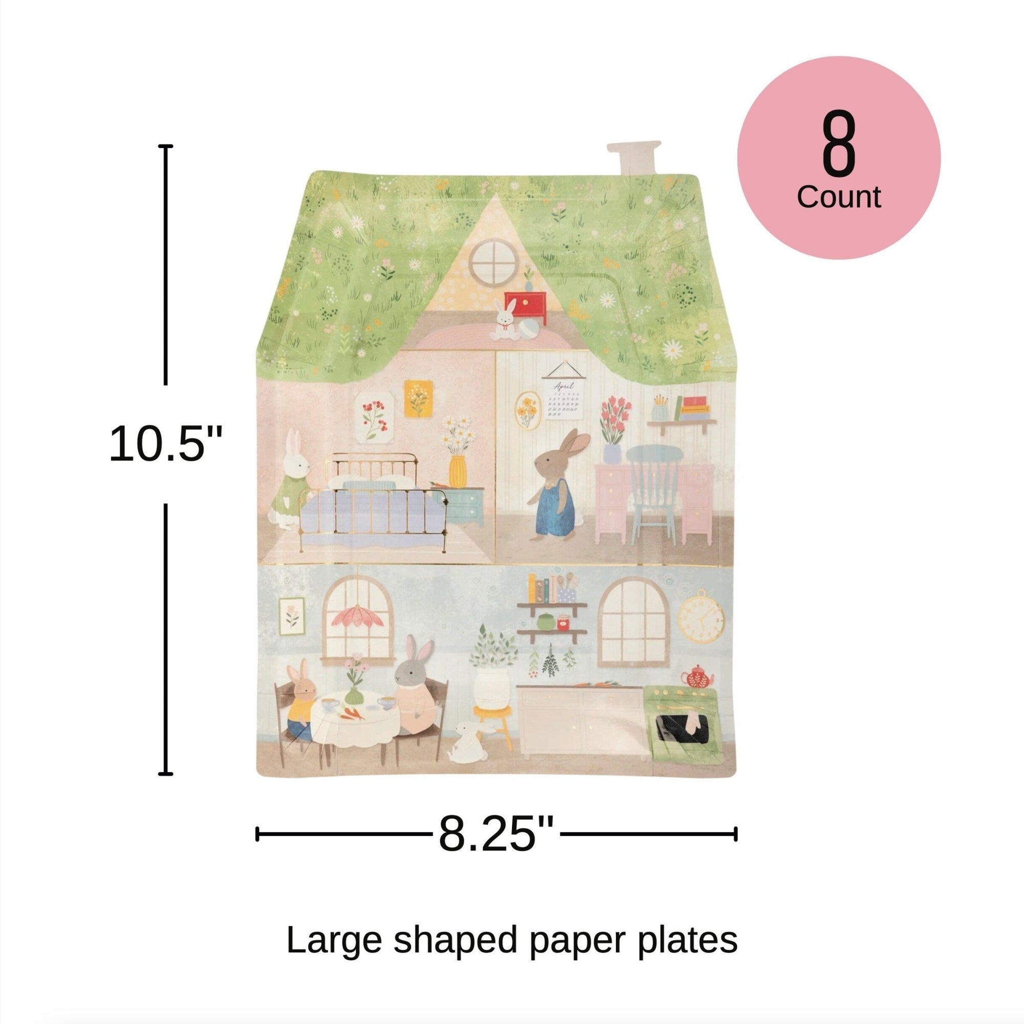 Bunny House Paper Plates - Stesha Party