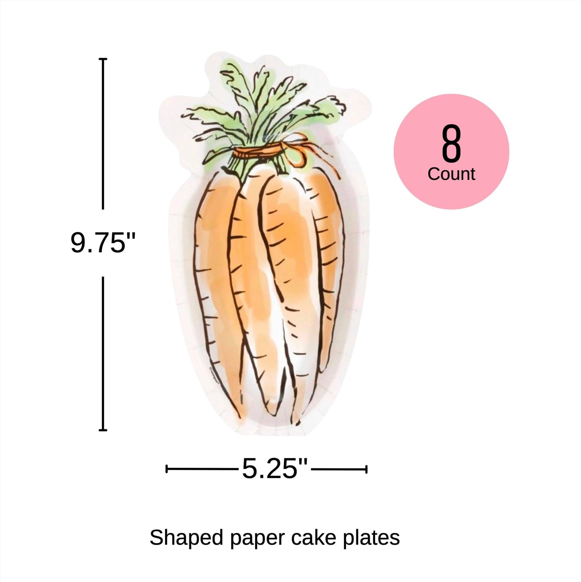 Carrot Bundle Plates 8ct - Stesha Party