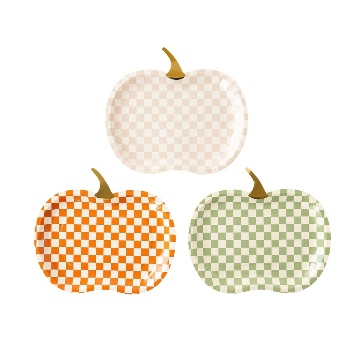 Checkered Pumpkin Plates - Stesha Party