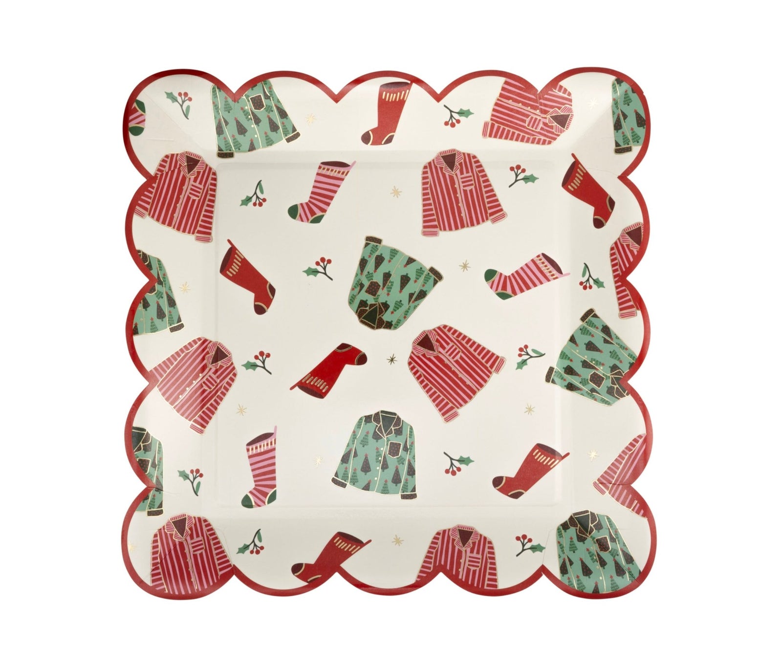 Christmas Pajamas Plates - Stesha Party