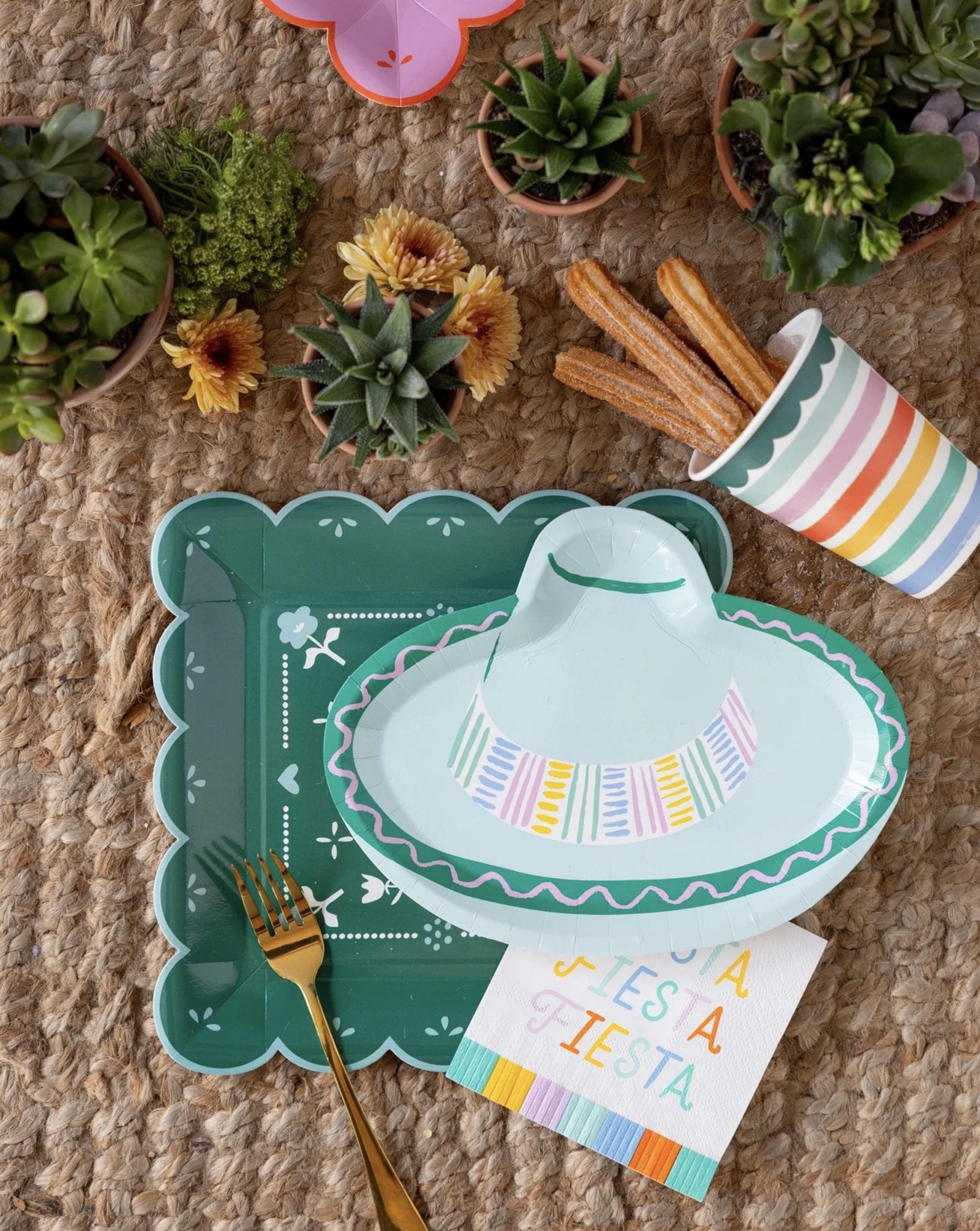 Colorful Striped Paper Cups 12oz, 8ct - Stesha Party