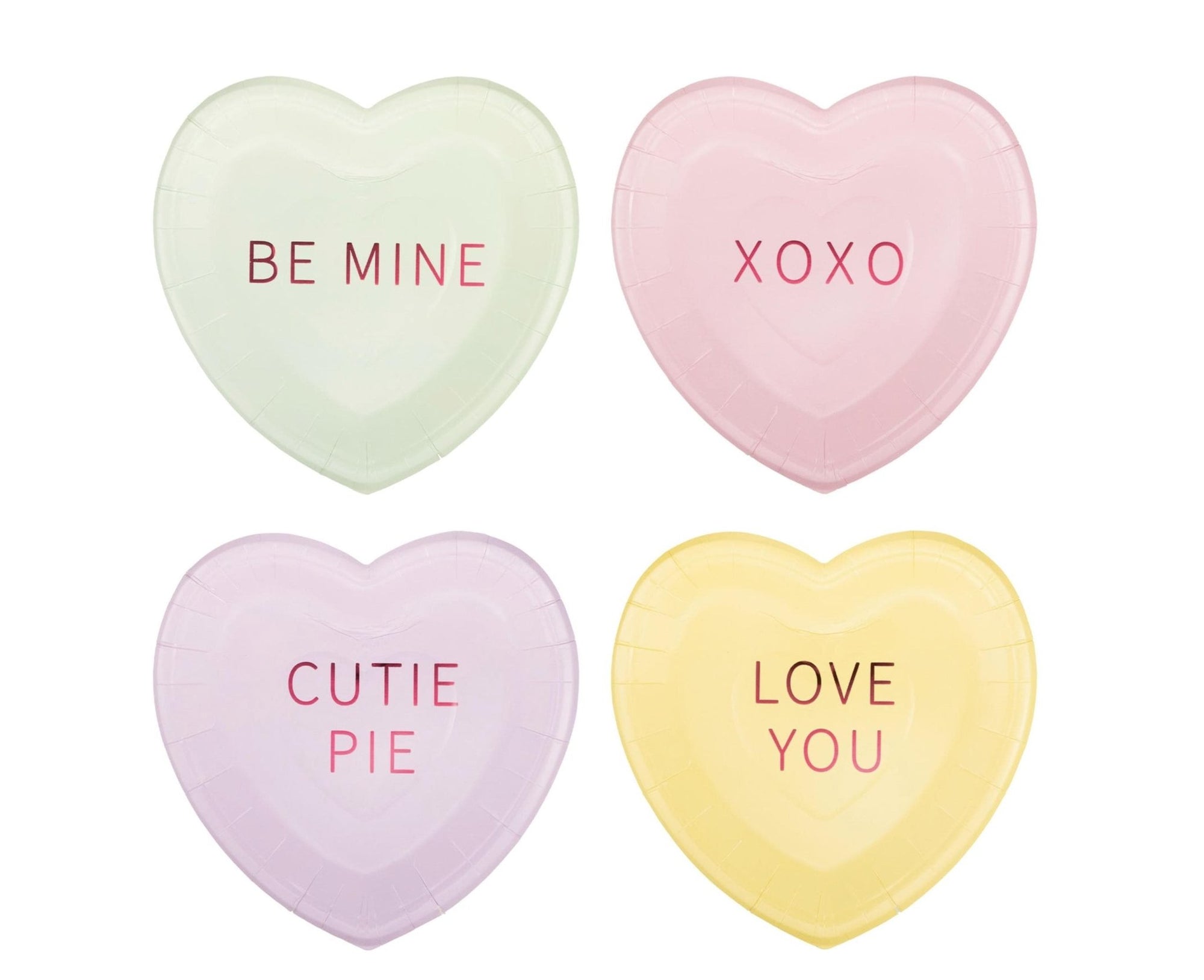 Conversation Heart Dessert Plates - Stesha Party