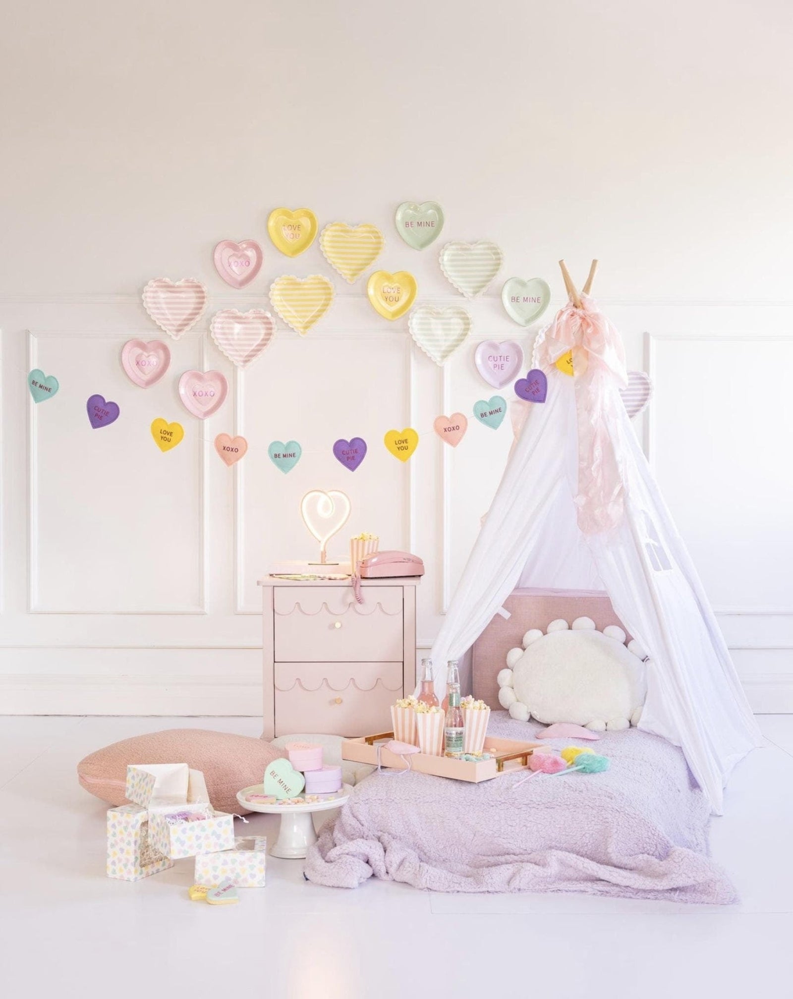 Conversation Heart Puffy Felt Banner - Stesha Party