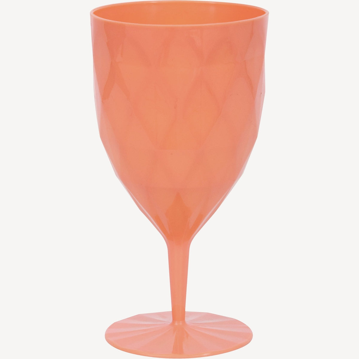 Coral Plastic Wine Glass - Stesha Party