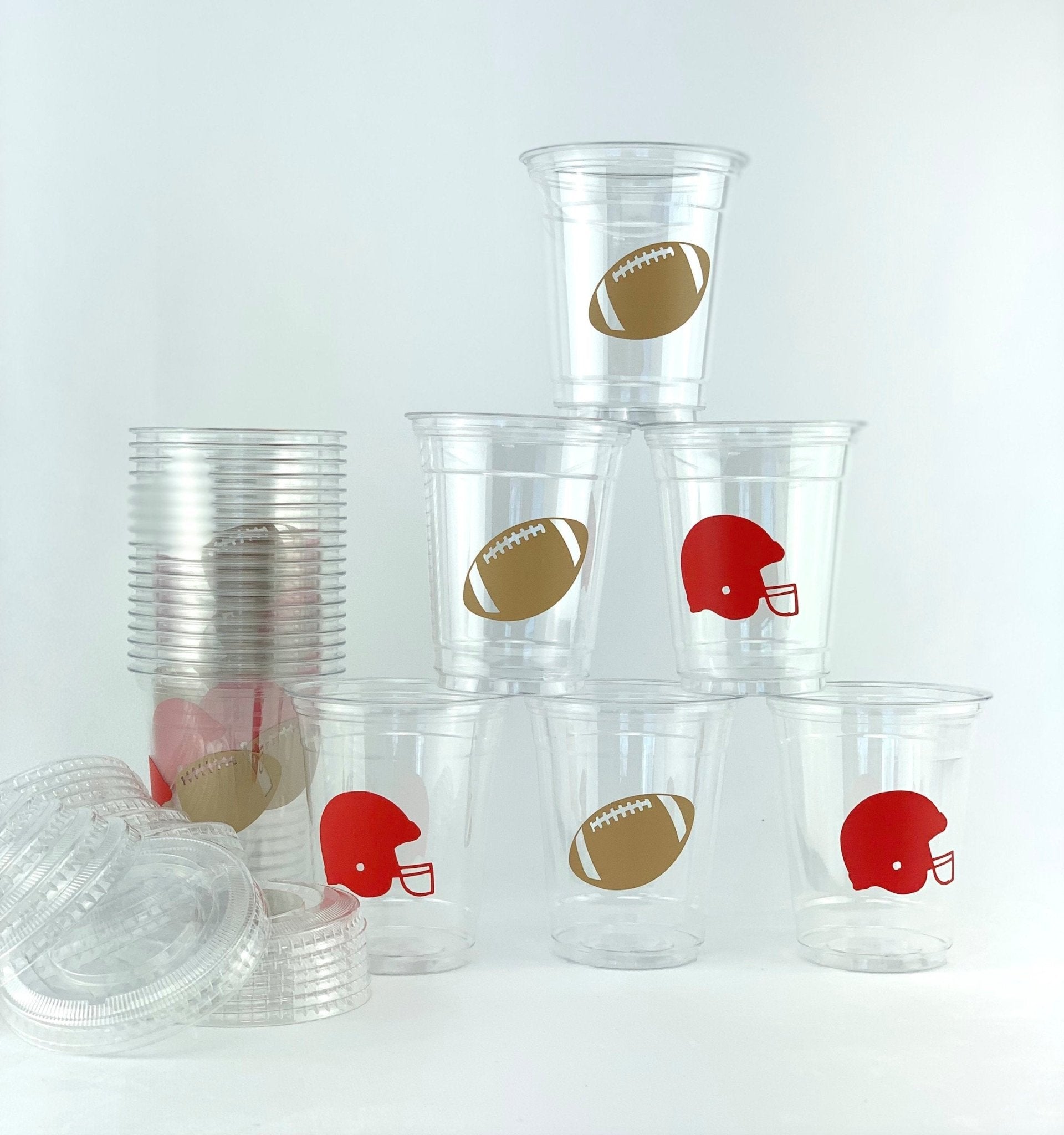 Customizable Football Party Cups 24ct - Stesha Party