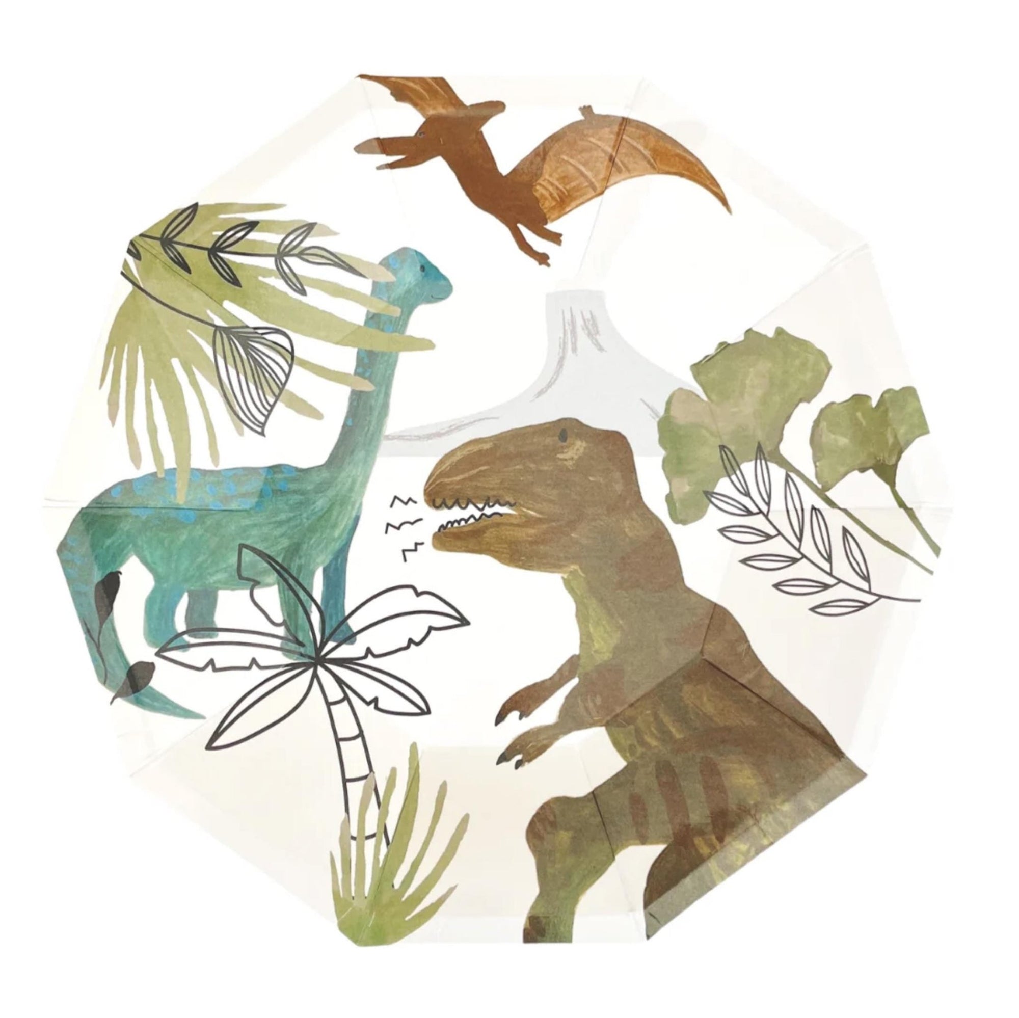 Dinosaur Cake Plates 8ct - Stesha Party