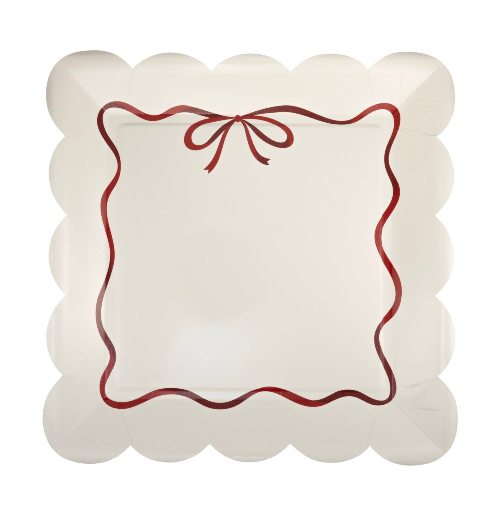 Elegant Red Ribbon Party Plates - Stesha Party