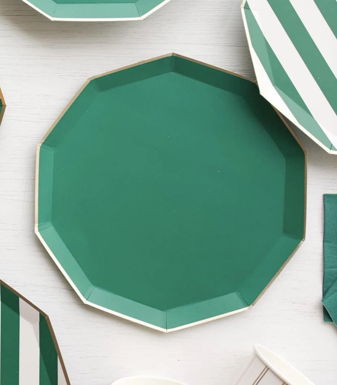 Emerald Green Party Plates - Stesha Party