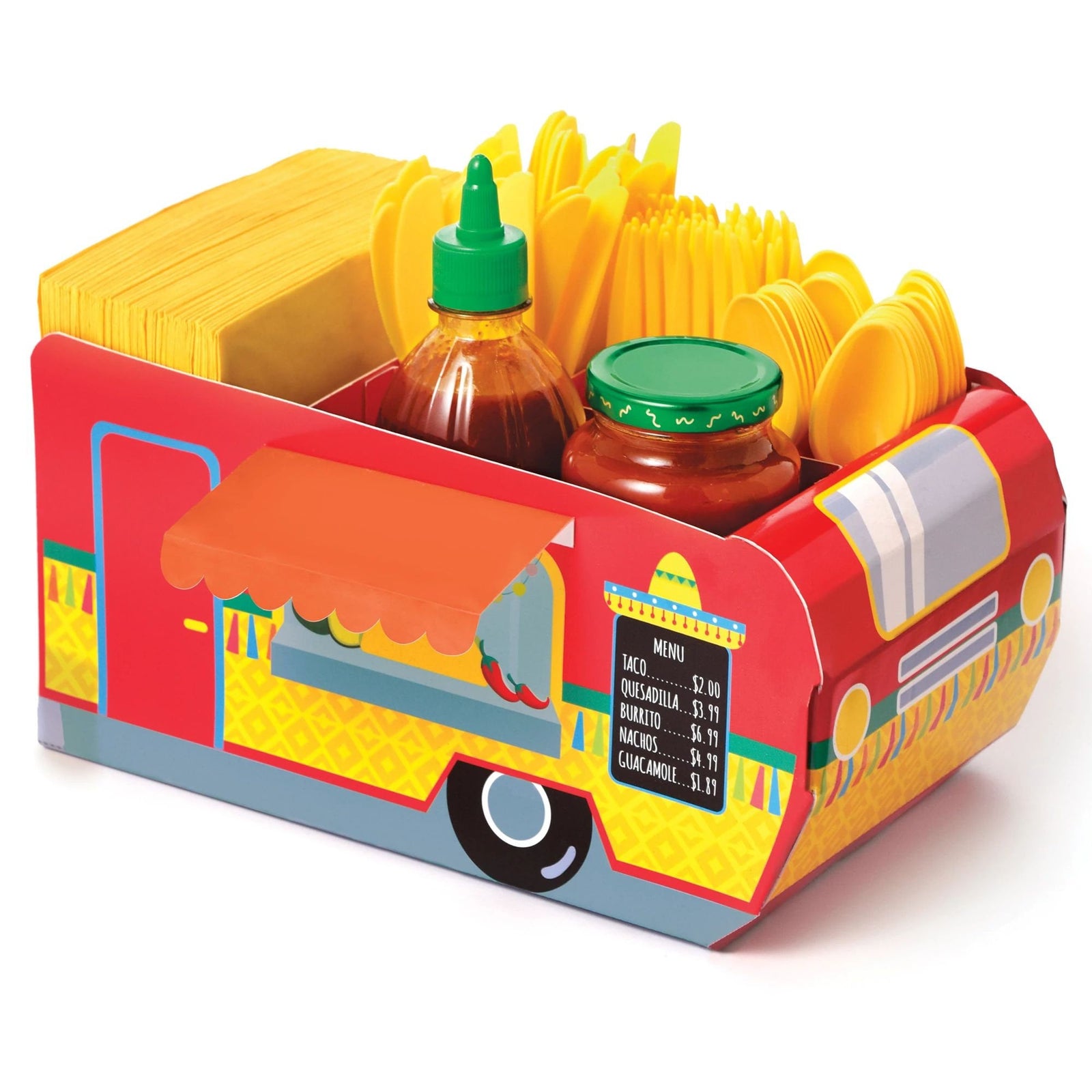 Fiesta Taco Truck Utensil & Napkin Holder - Stesha Party