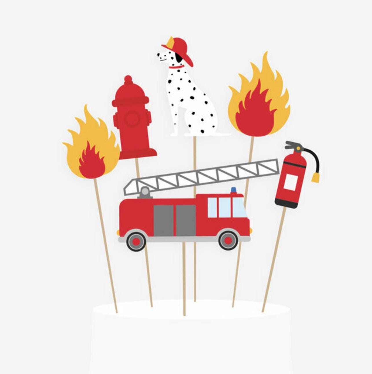 Firefighter Cake Toppers - Stesha Party
