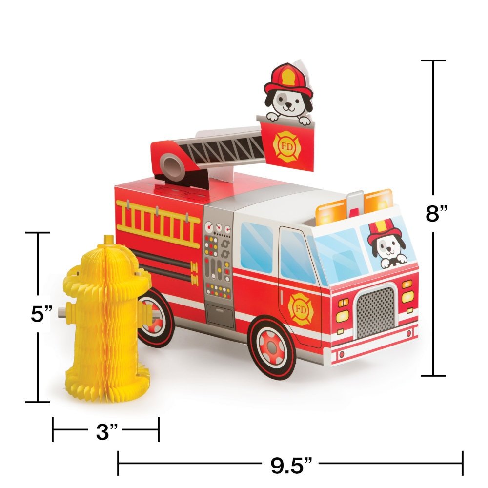 Firetruck Party Centerpiece - Stesha Party