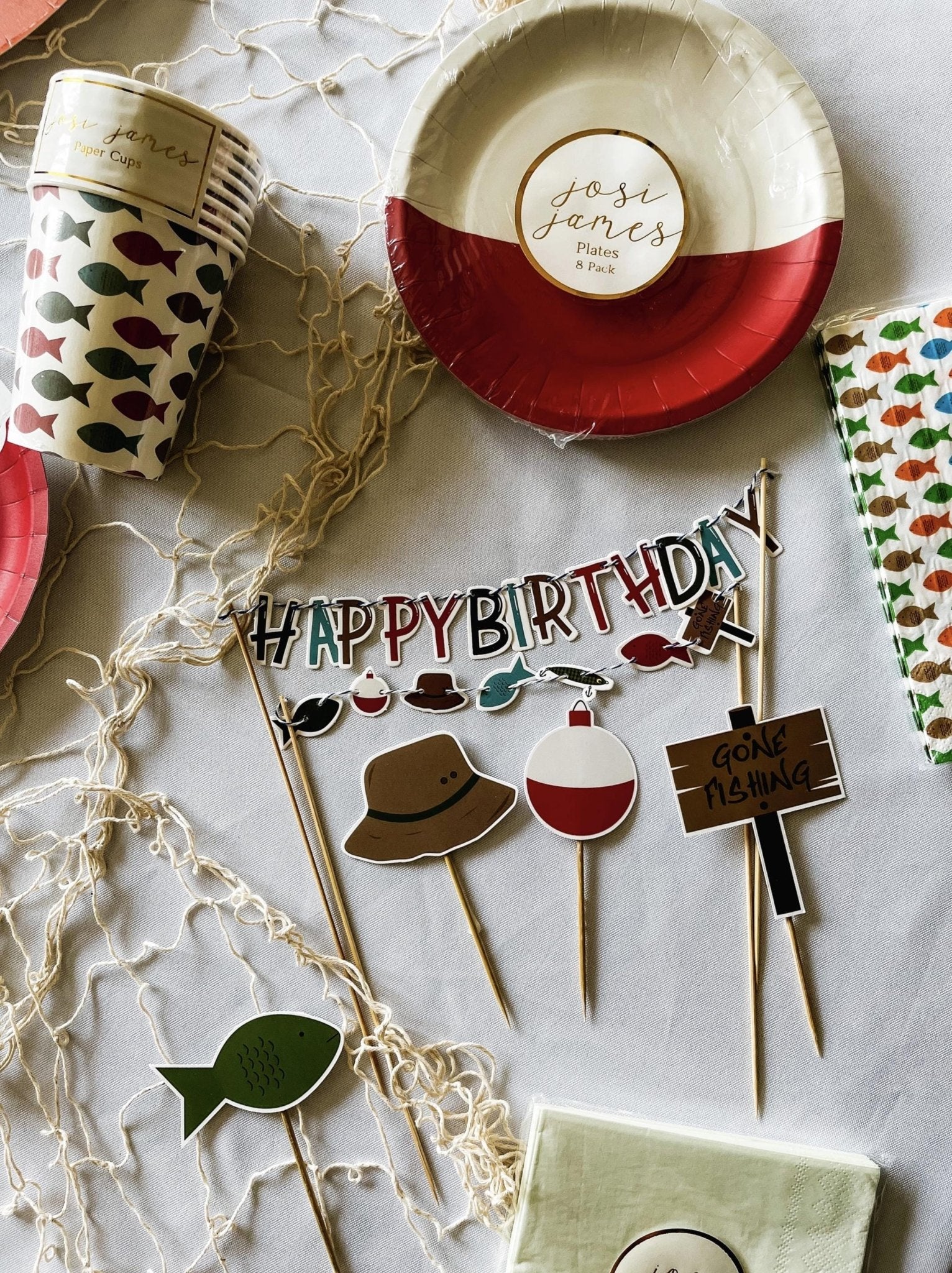 Fishing Cupcake Toppers 8ct - Stesha Party