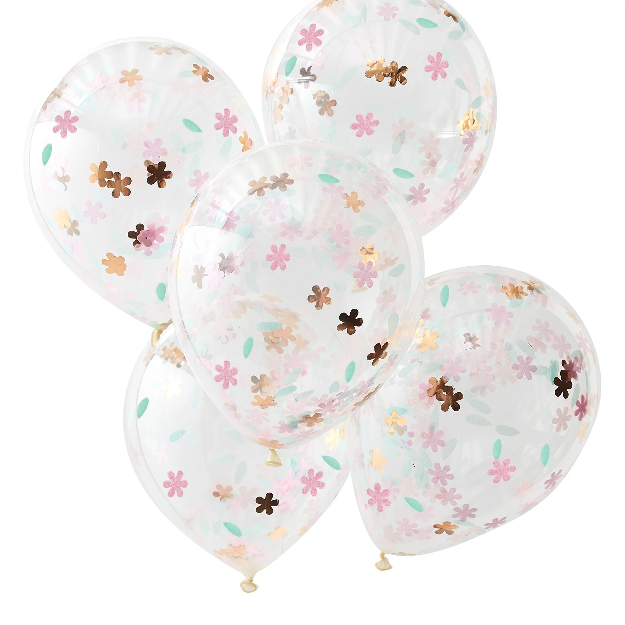 Floral Confetti Latex Balloons 5ct - Stesha Party