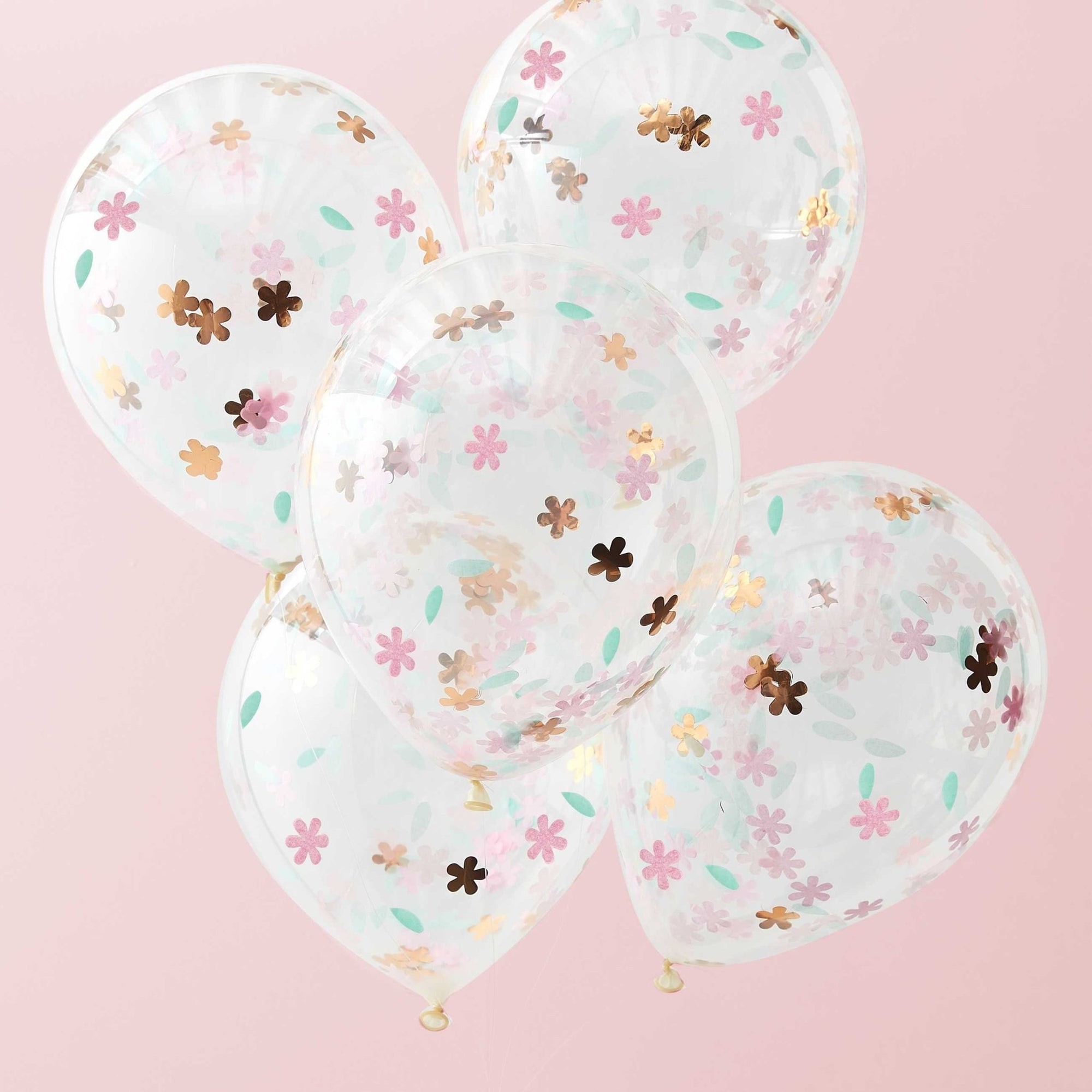 Floral Confetti Latex Balloons 5ct - Stesha Party