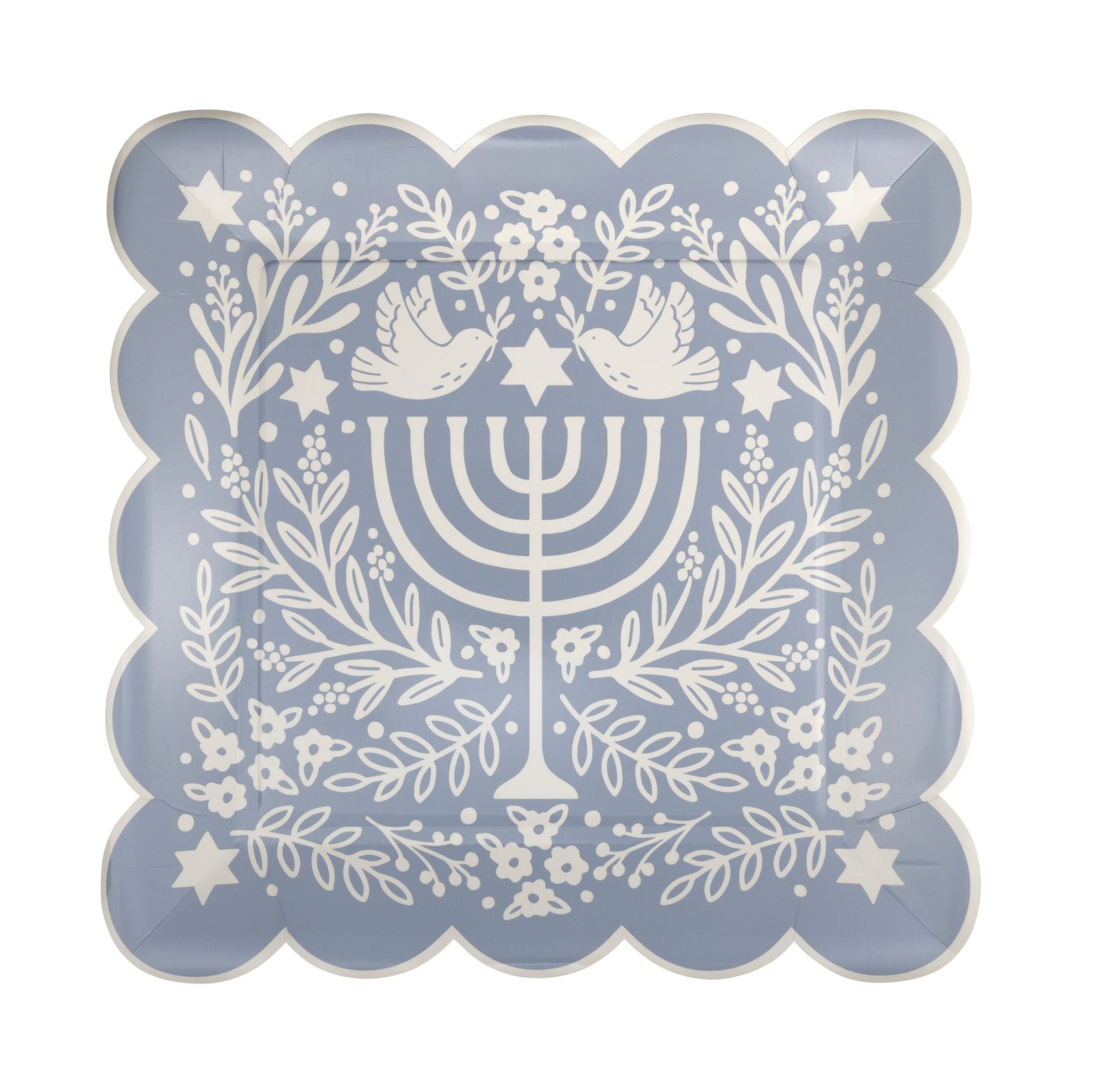 Floral Menorah Party Plates - Stesha Party