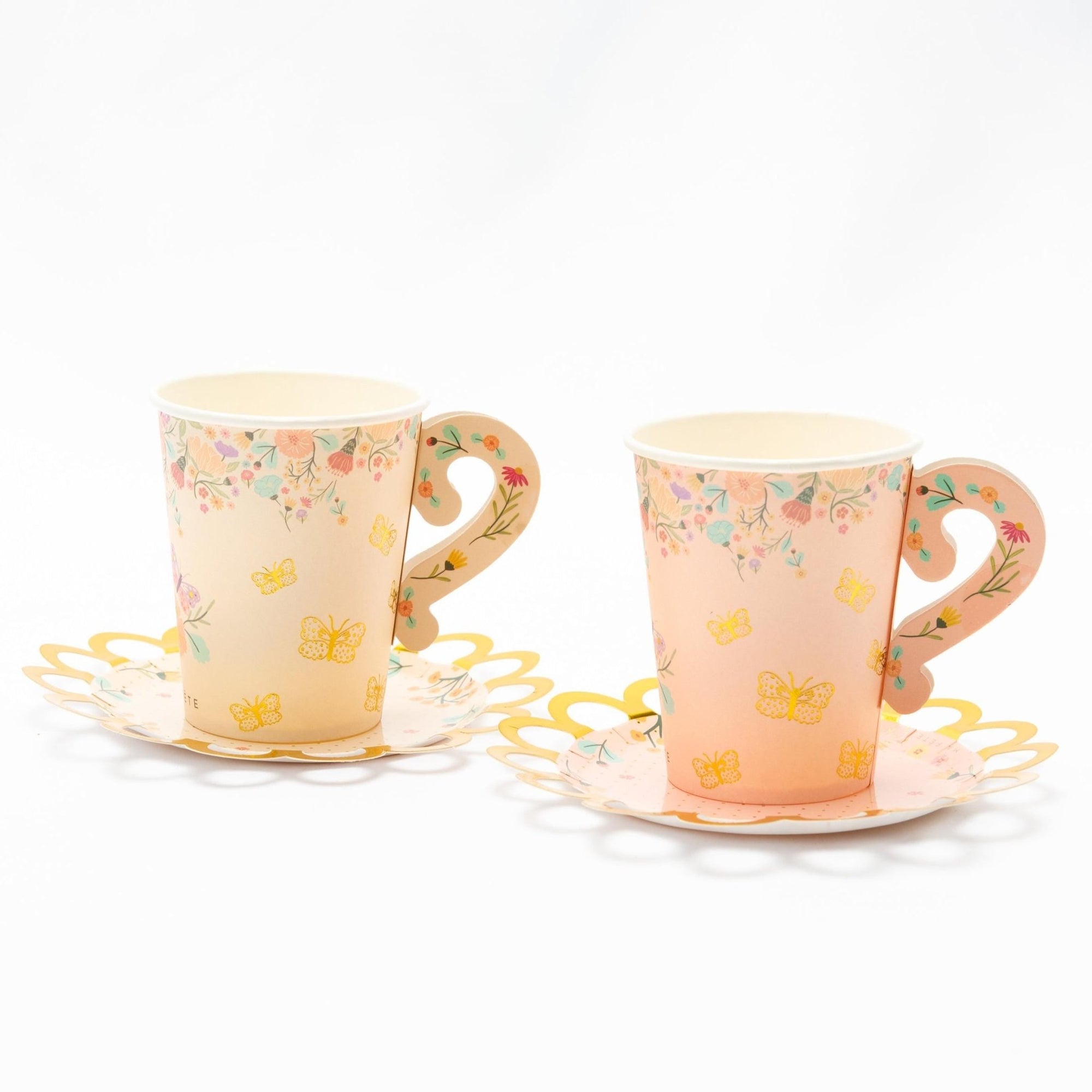 Floral Tea Party Cups & Saucers 8ct - Stesha Party