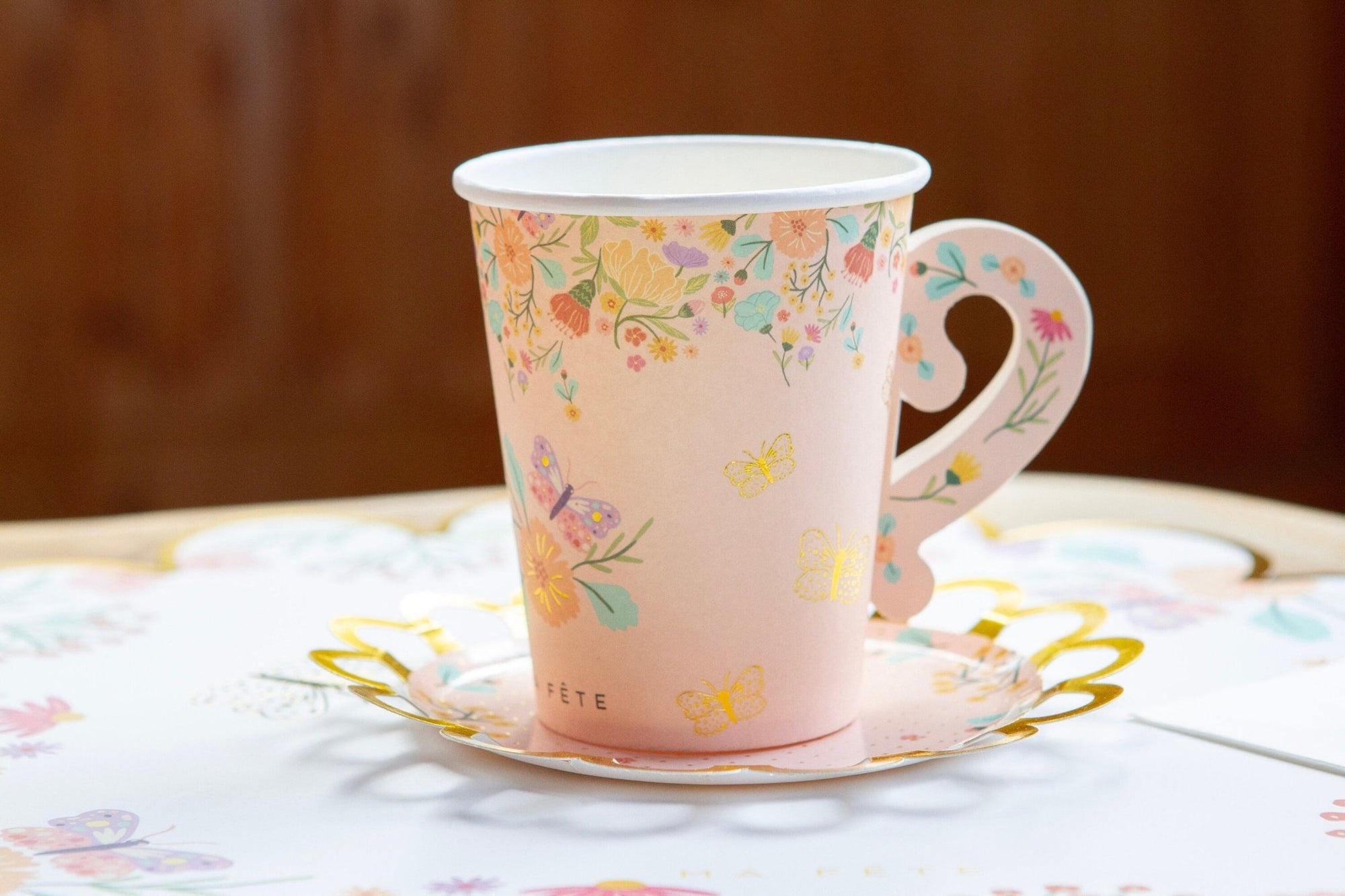 Floral Tea Party Cups & Saucers 8ct - Stesha Party