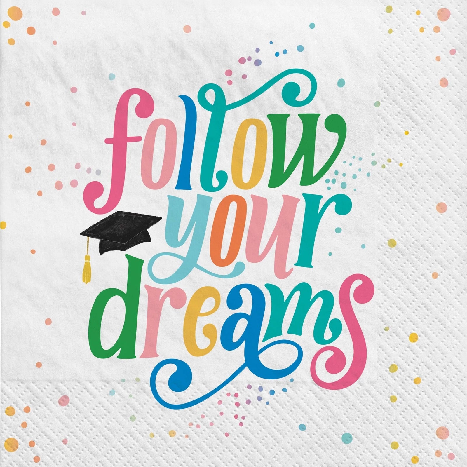 Follow Your Dreams Pastel Graduation Napkins - Stesha Party