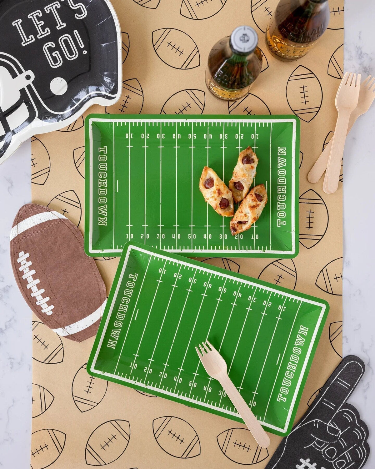 Football Field Paper Plates - Stesha Party